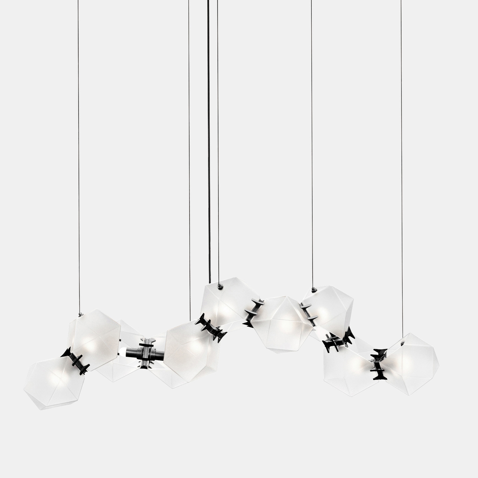 Welles Glass Long Chandelier 10