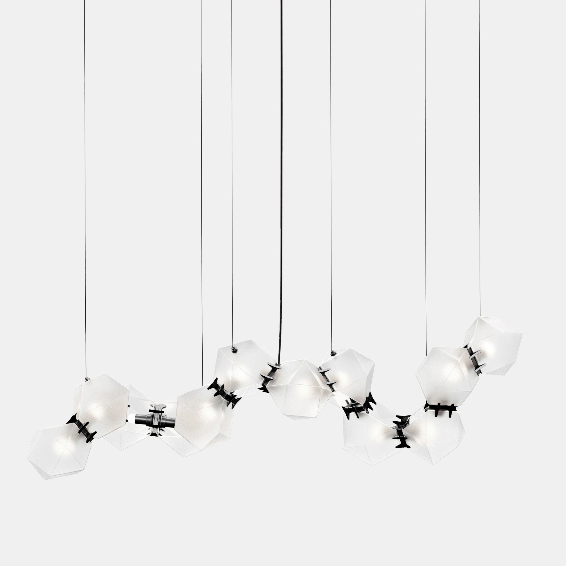 Welles Glass Long Chandelier 12