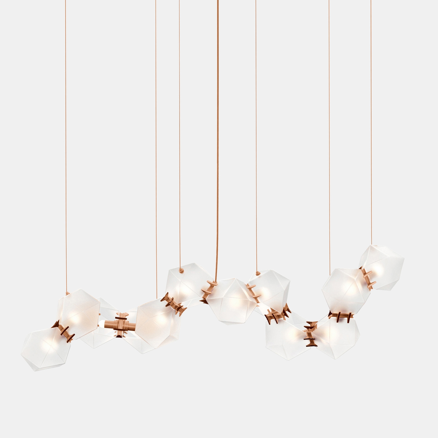 Welles Glass Long Chandelier 12
