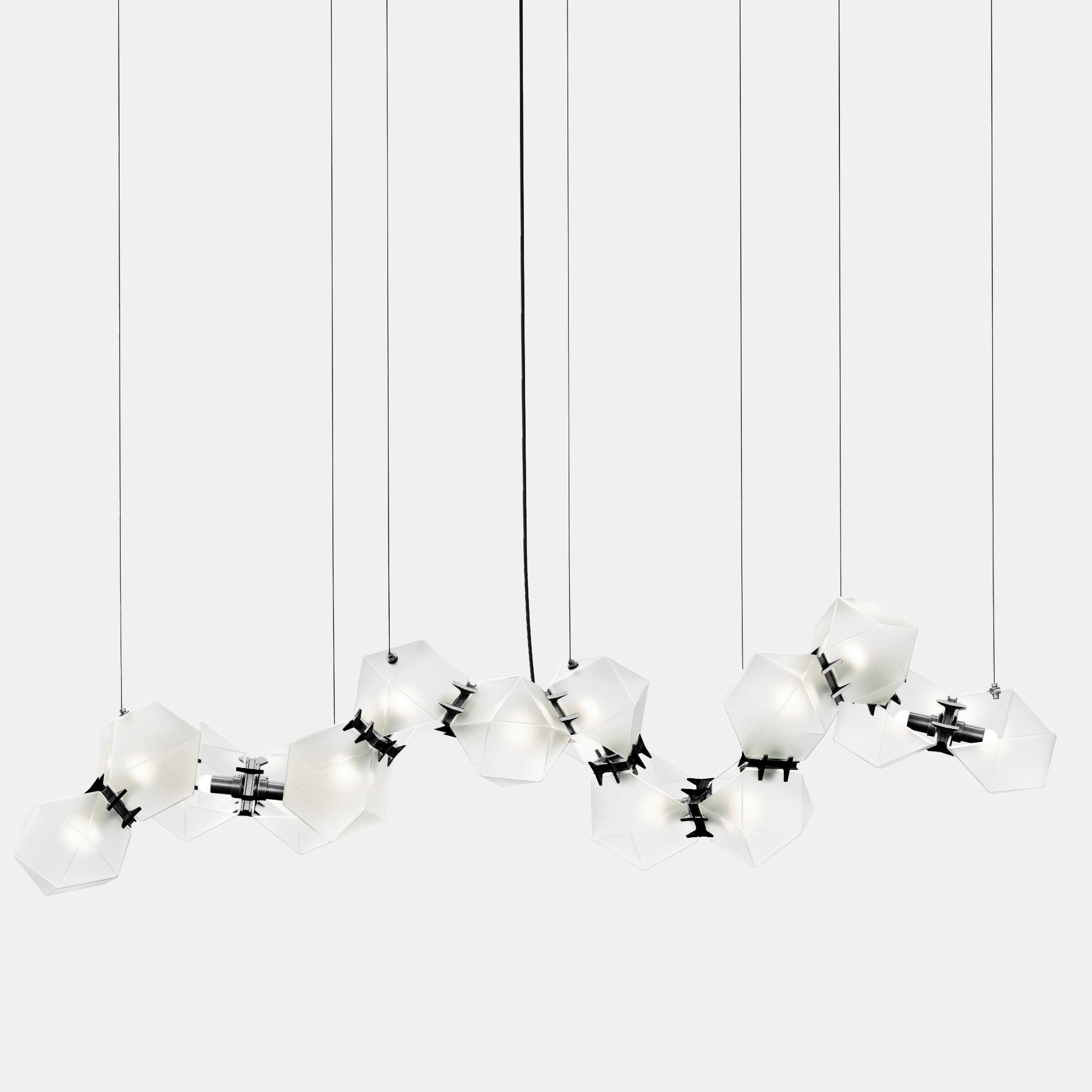 Welles Glass Long Chandelier 14