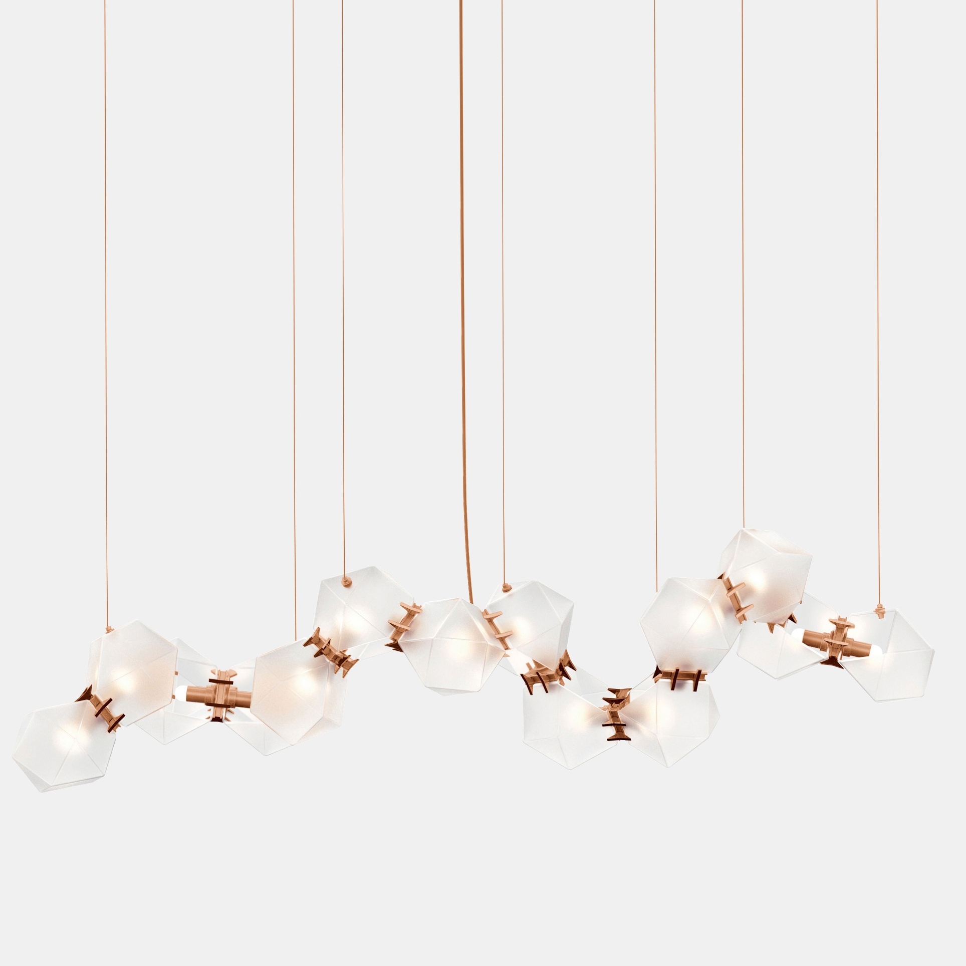 Welles Glass Long Chandelier 14