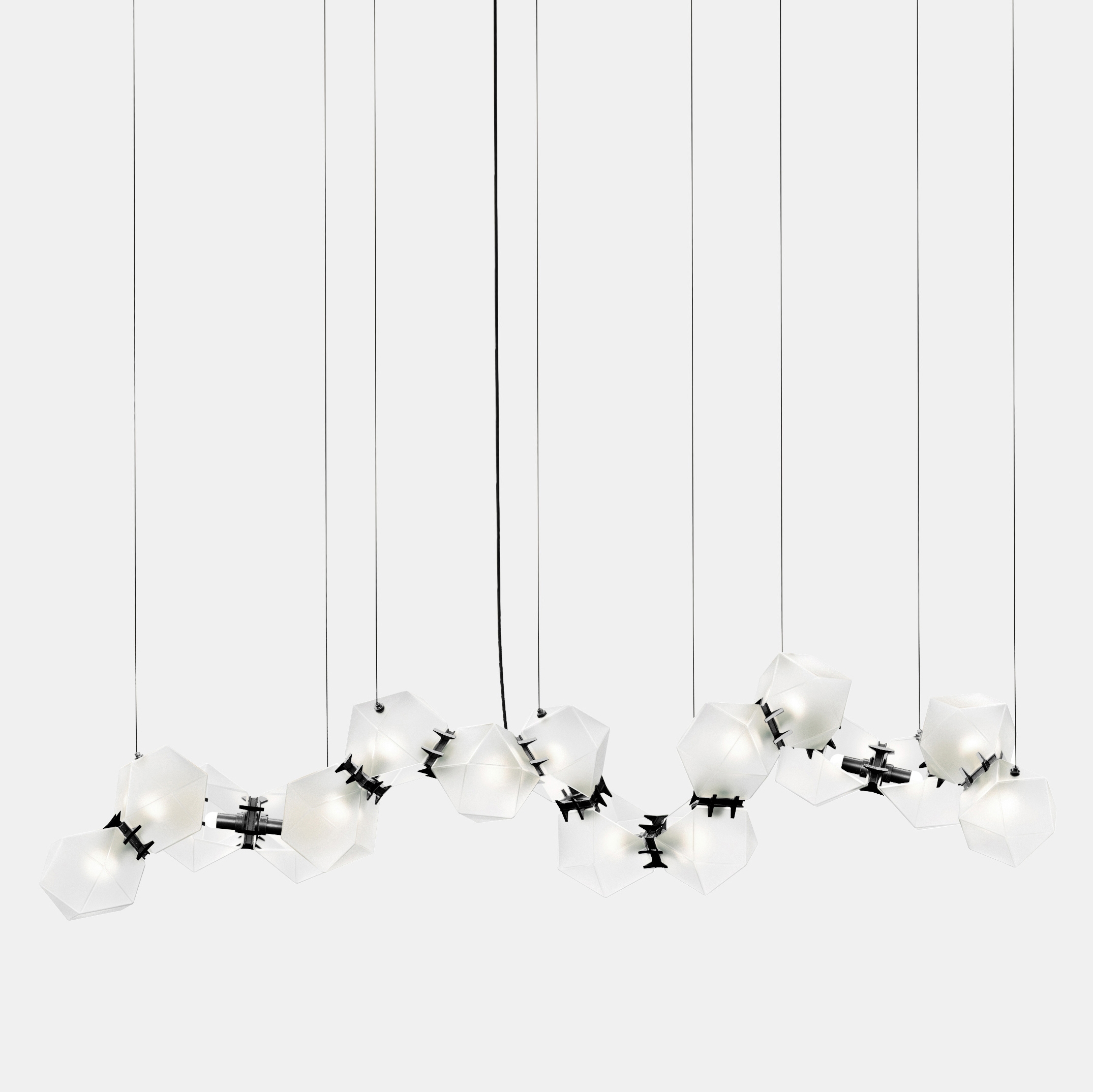 Welles Glass Long Chandelier 16
