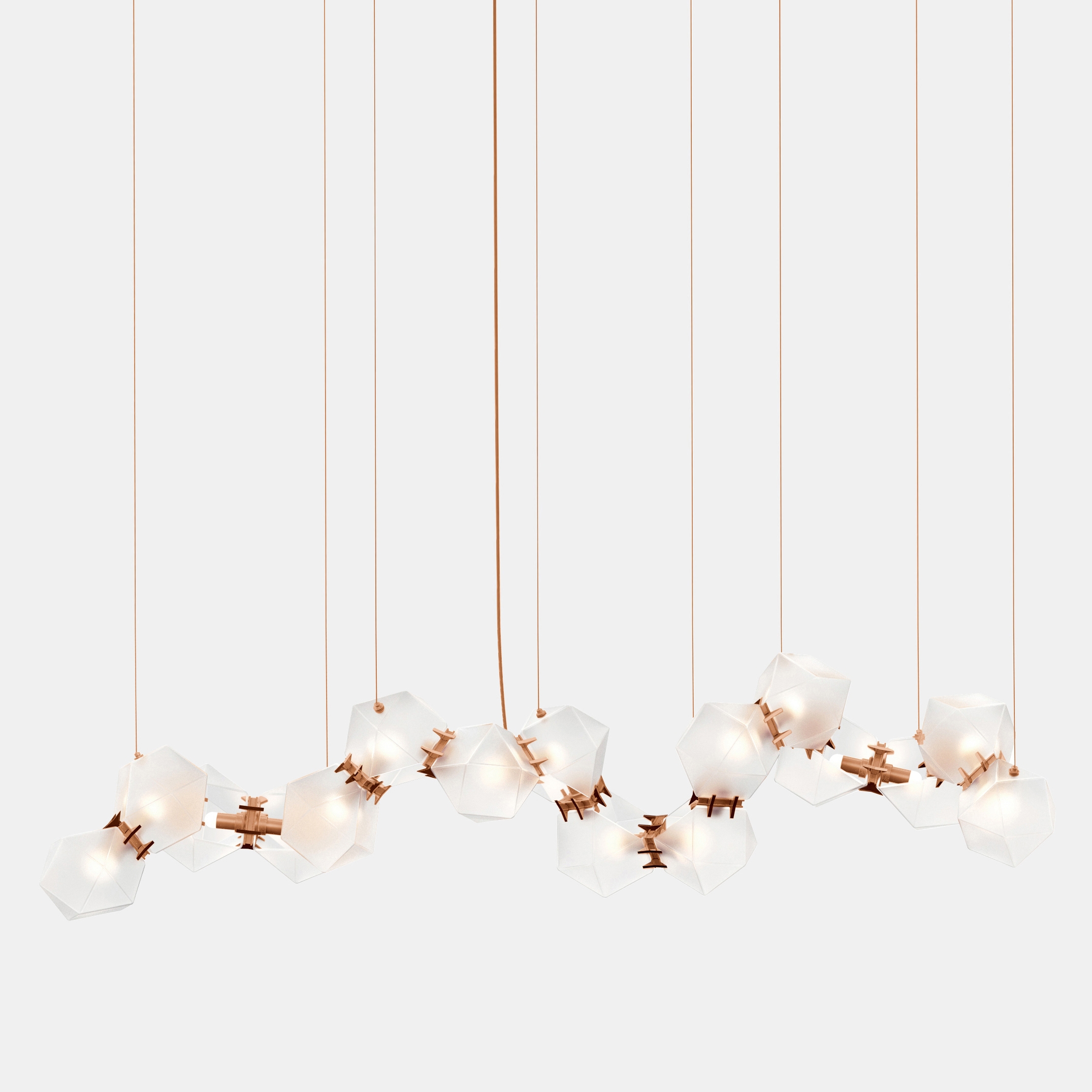 Welles Glass Long Chandelier 16