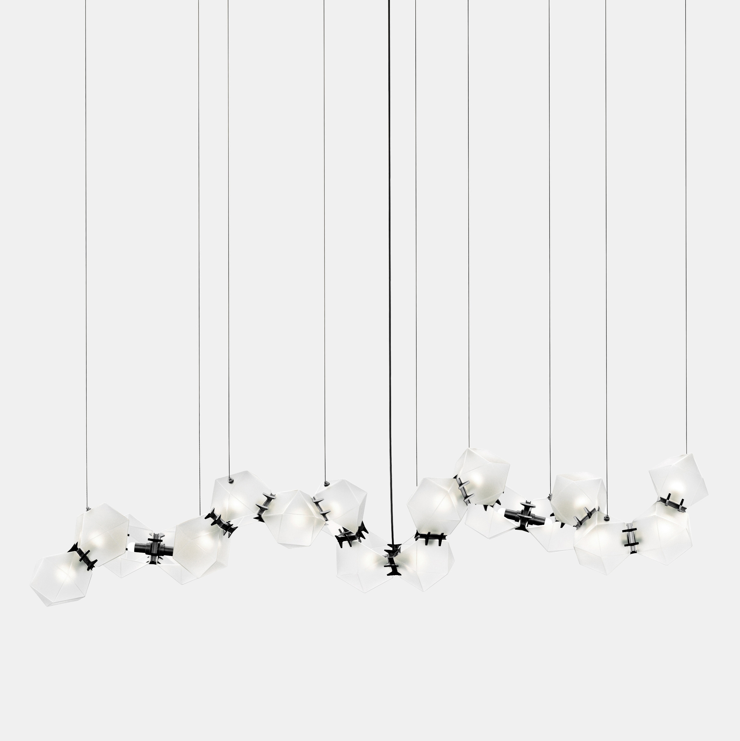 Welles Glass Long Chandelier 18