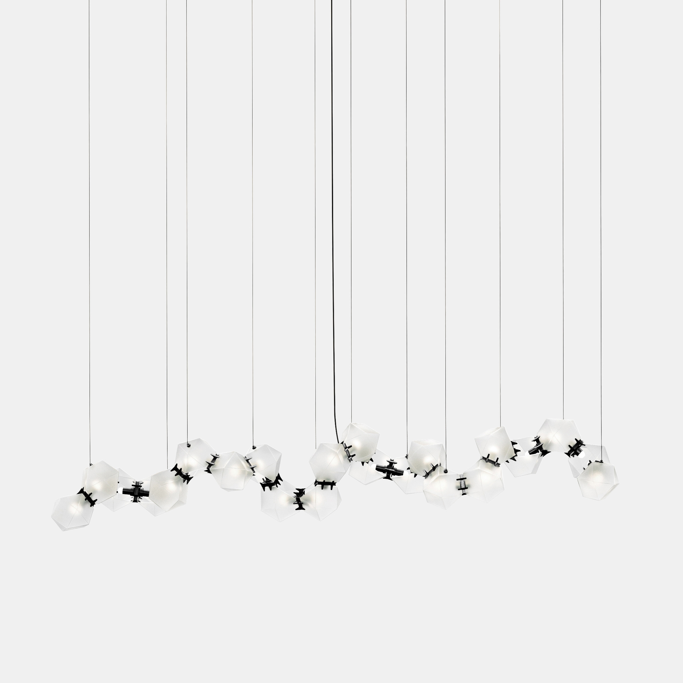 Welles Glass Long Chandelier 22