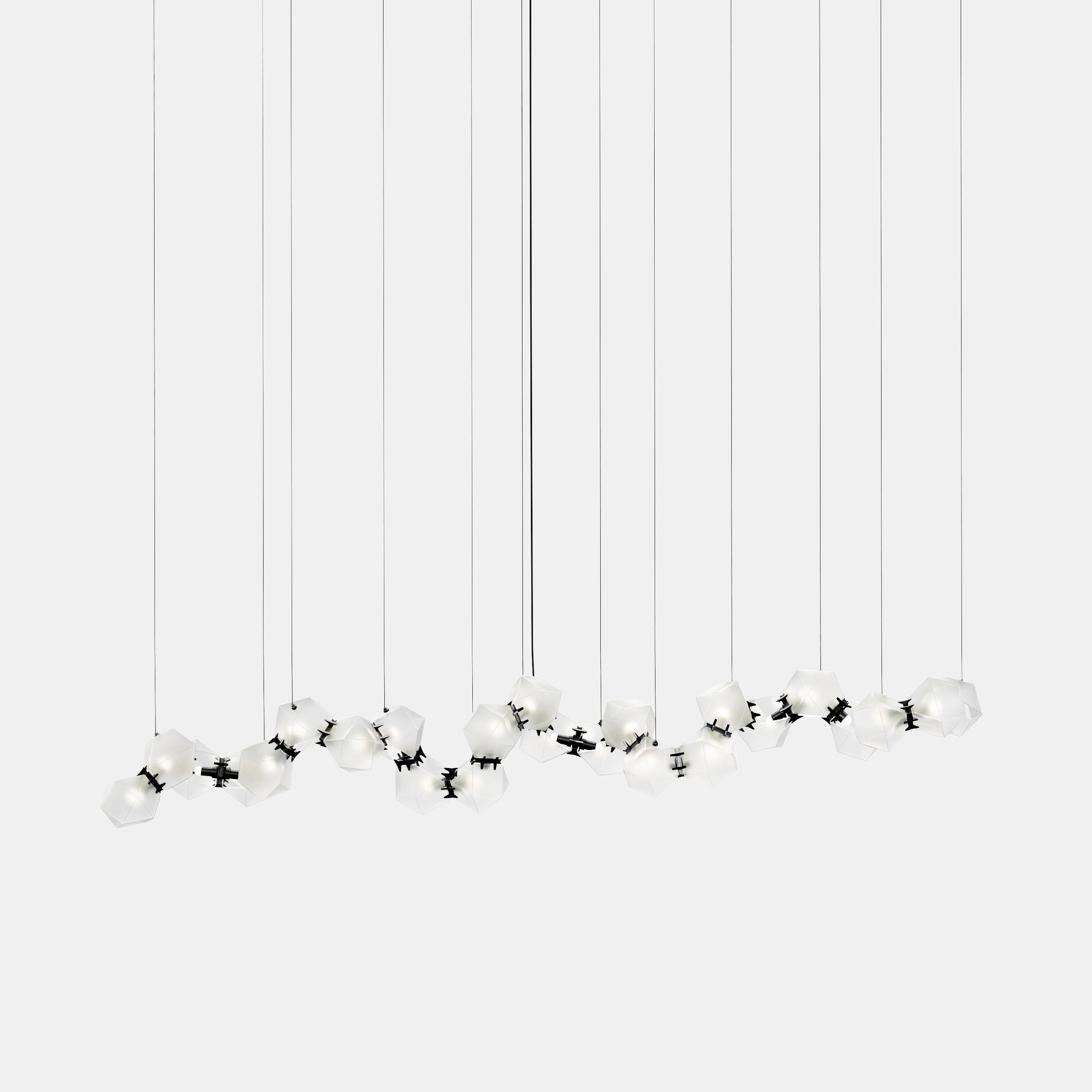 Welles Glass Long Chandelier 24