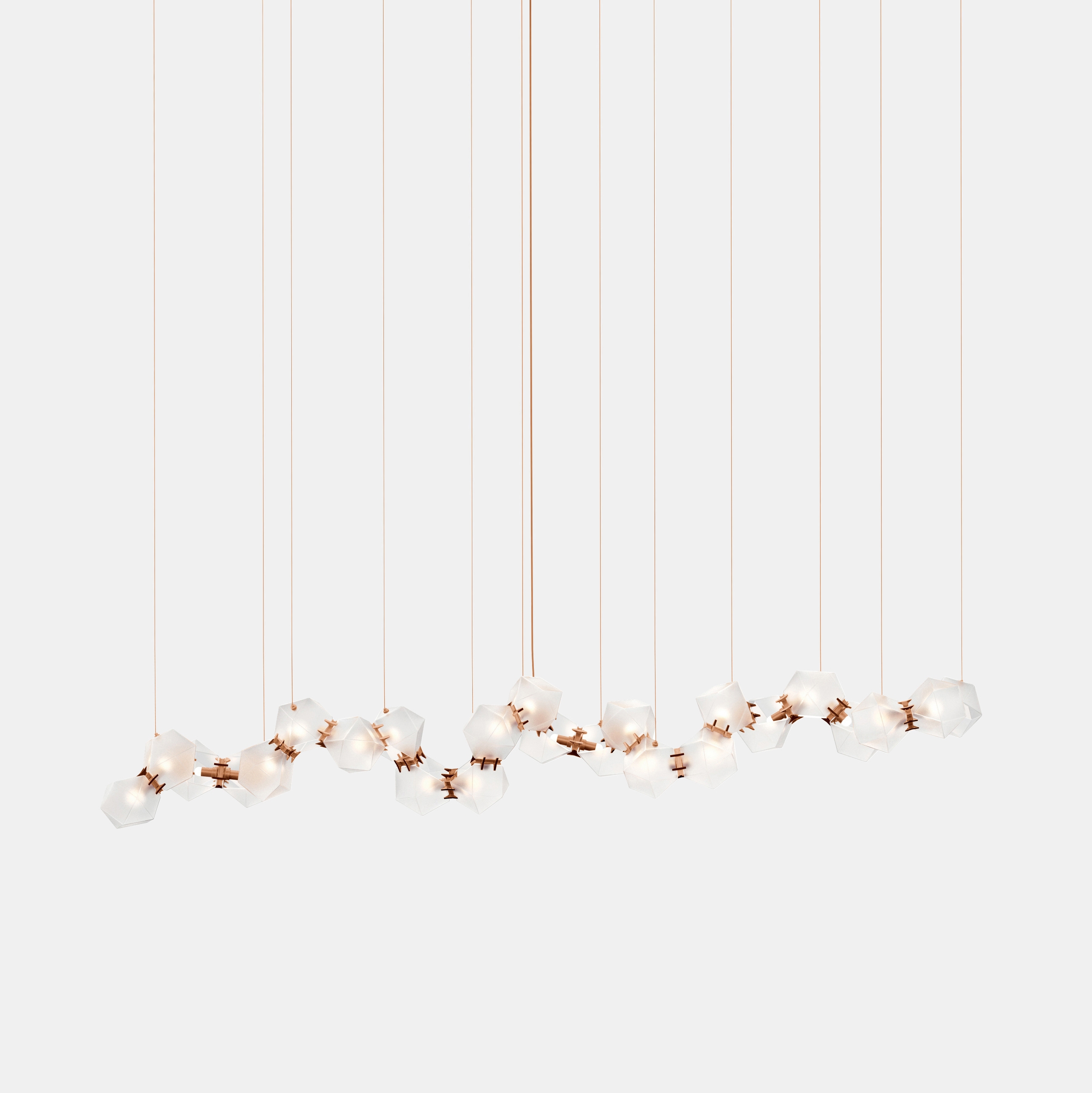 Welles Glass Long Chandelier 24