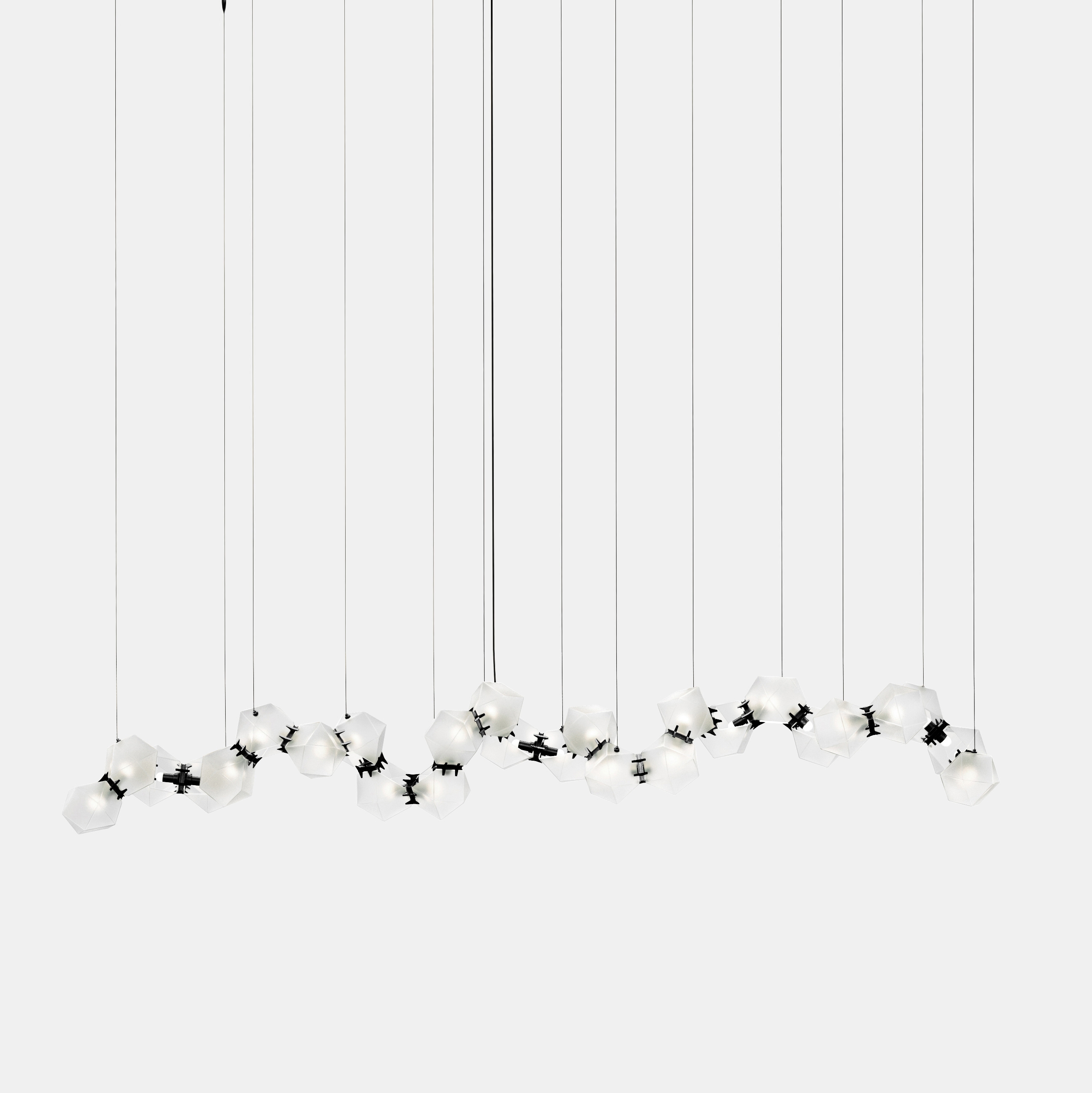 Welles Glass Long Chandelier 26