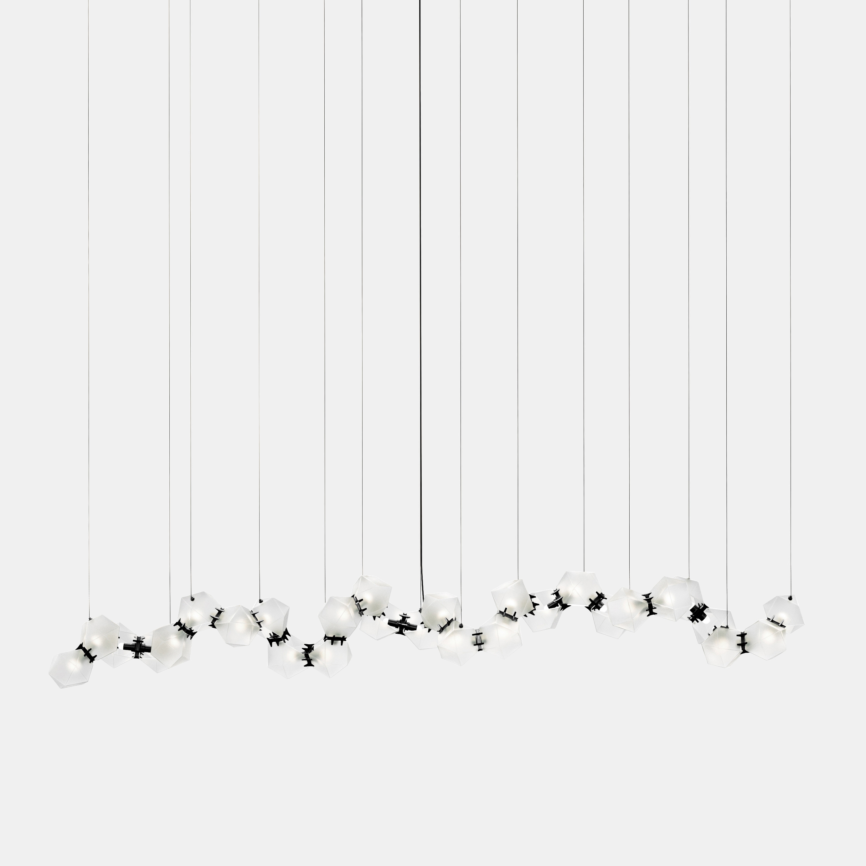 Welles Glass Long Chandelier 28
