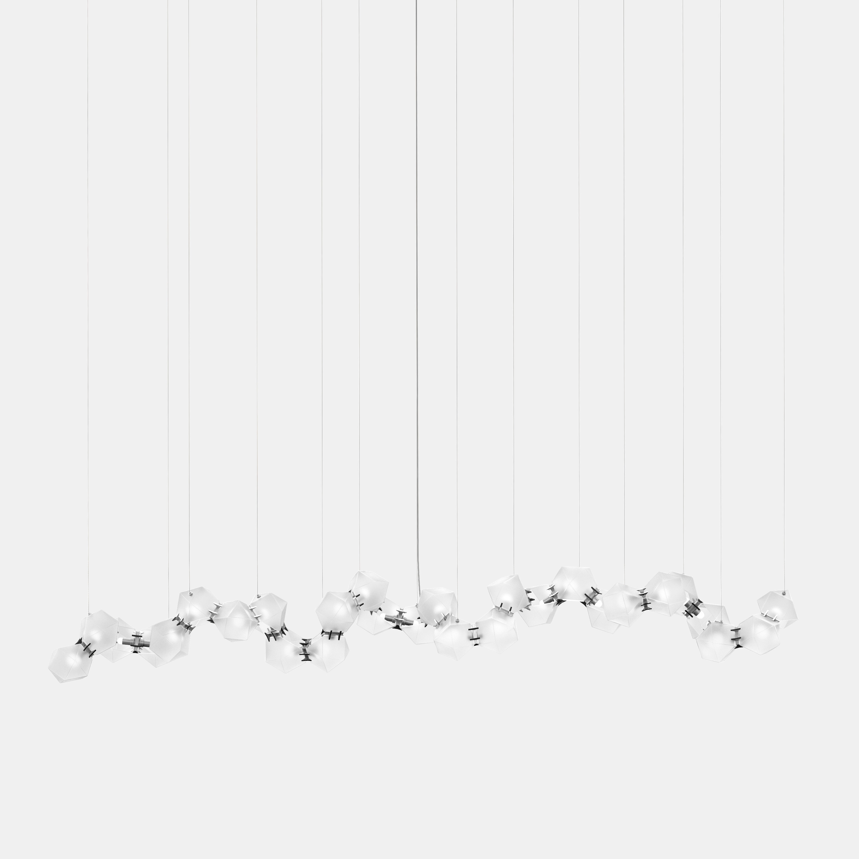 Welles Glass Long Chandelier 28
