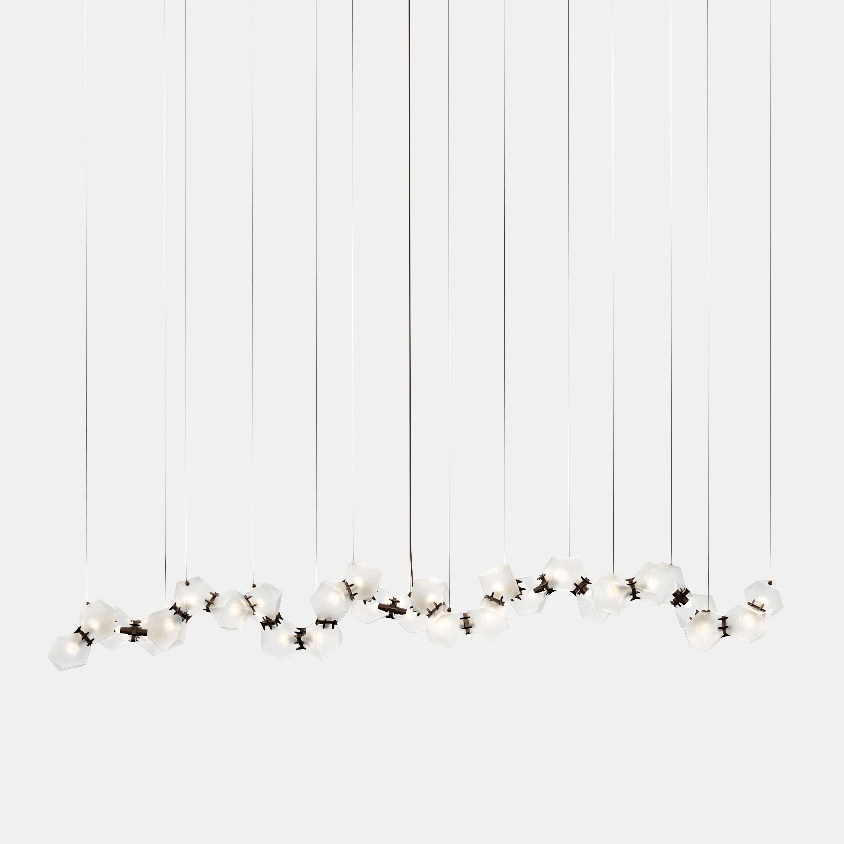 Welles Glass Long Chandelier 28