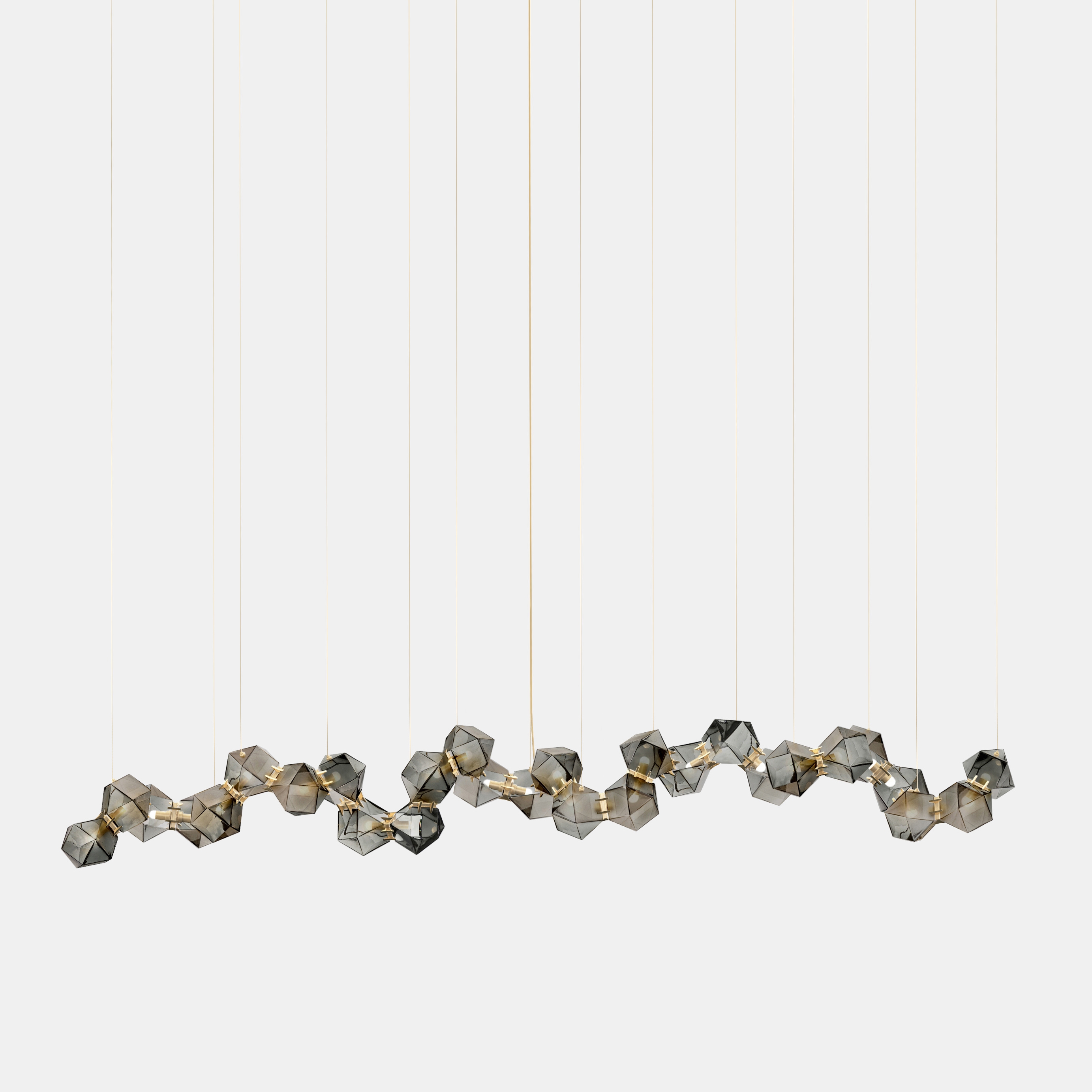 Welles Glass Long Chandelier 28