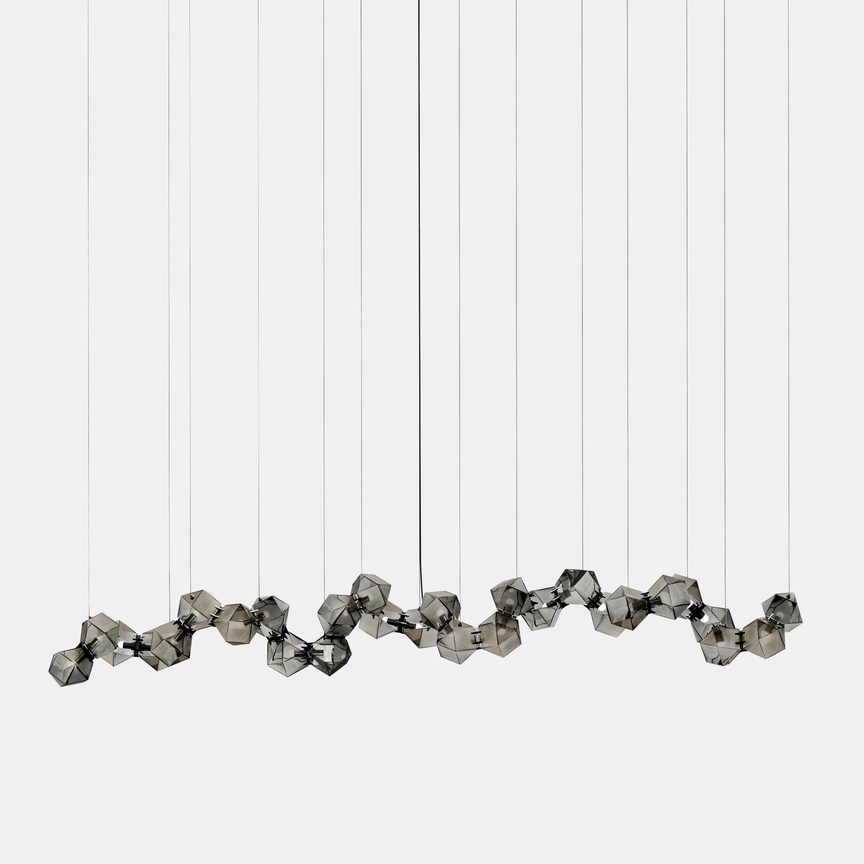 Welles Glass Long Chandelier 28