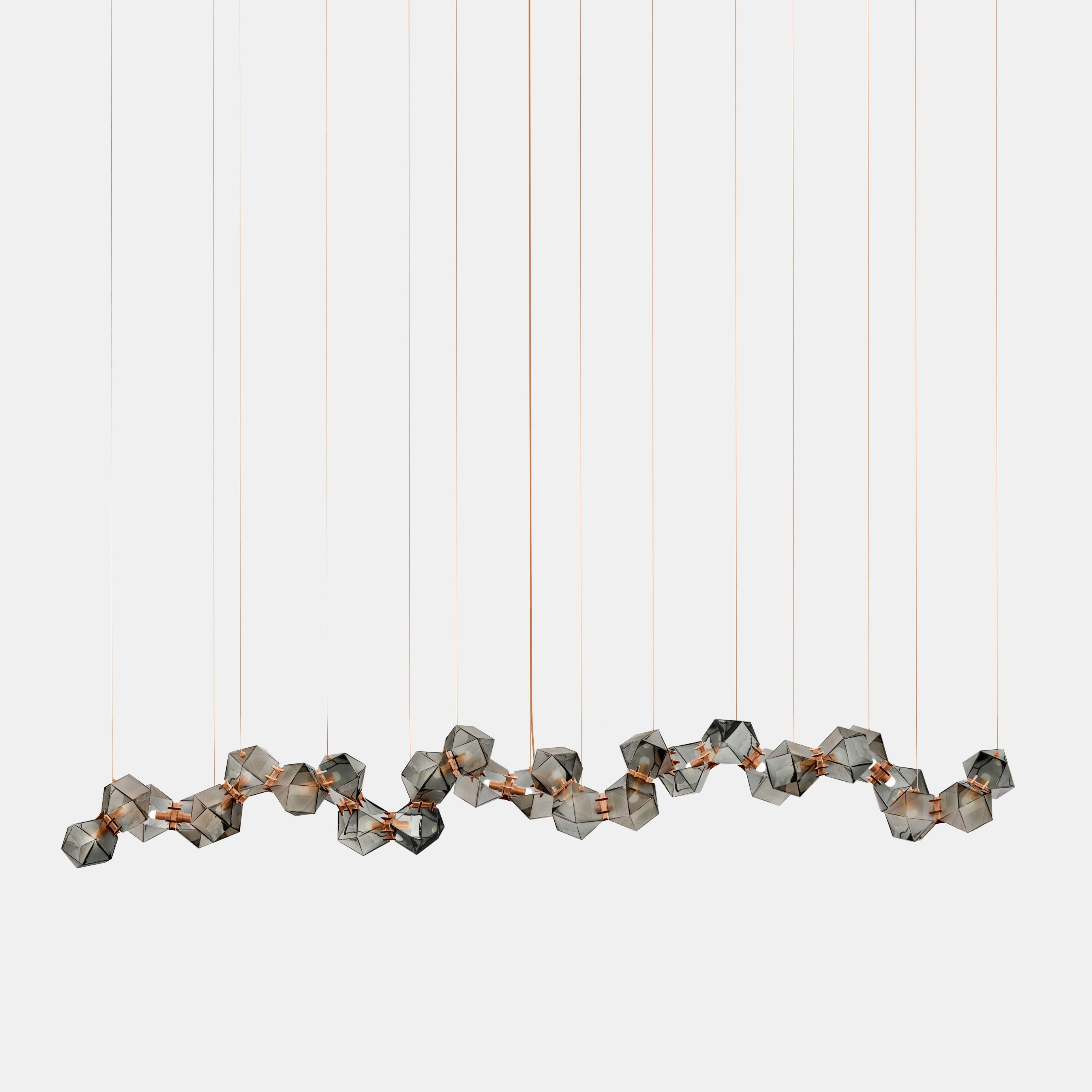 Welles Glass Long Chandelier 28