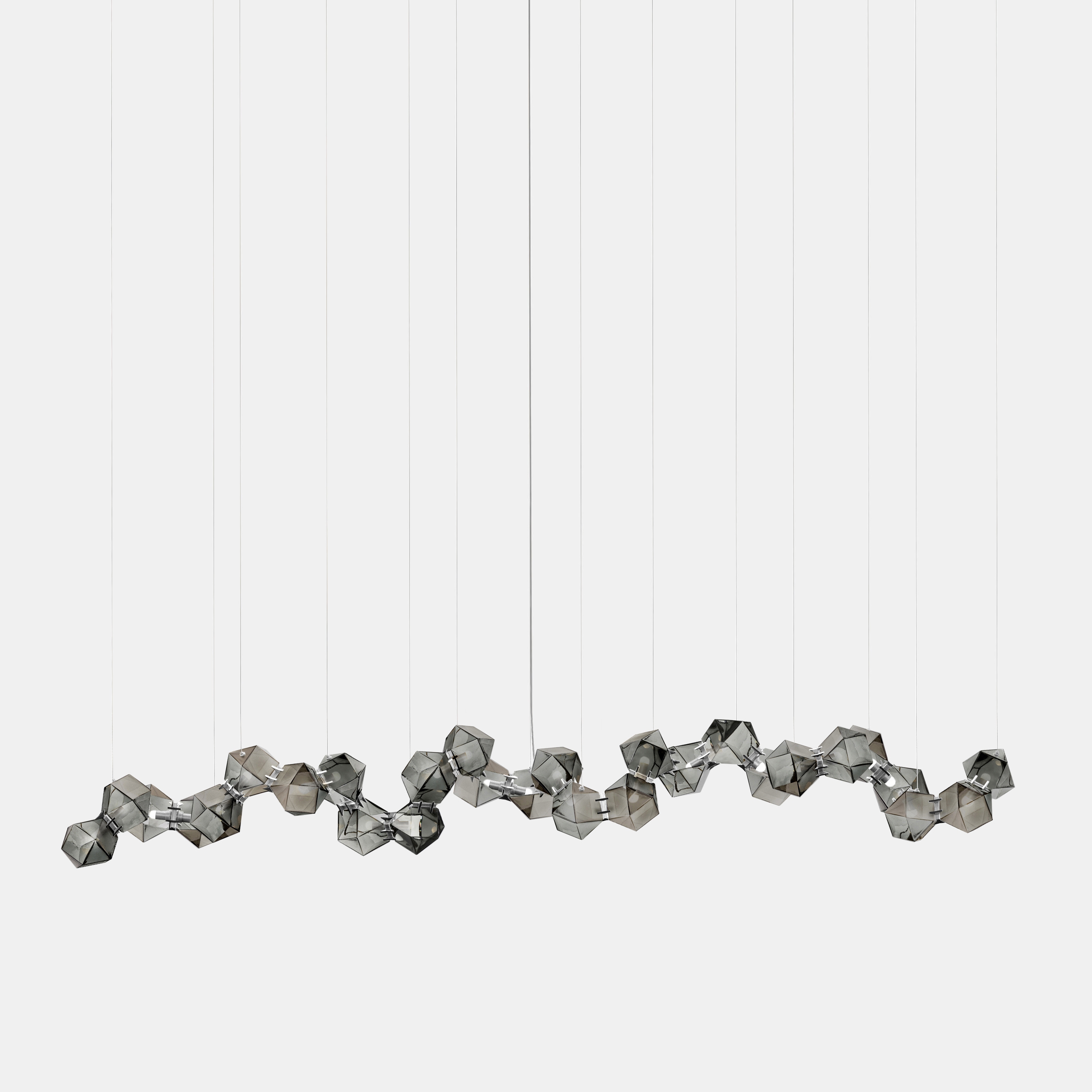 Welles Glass Long Chandelier 28
