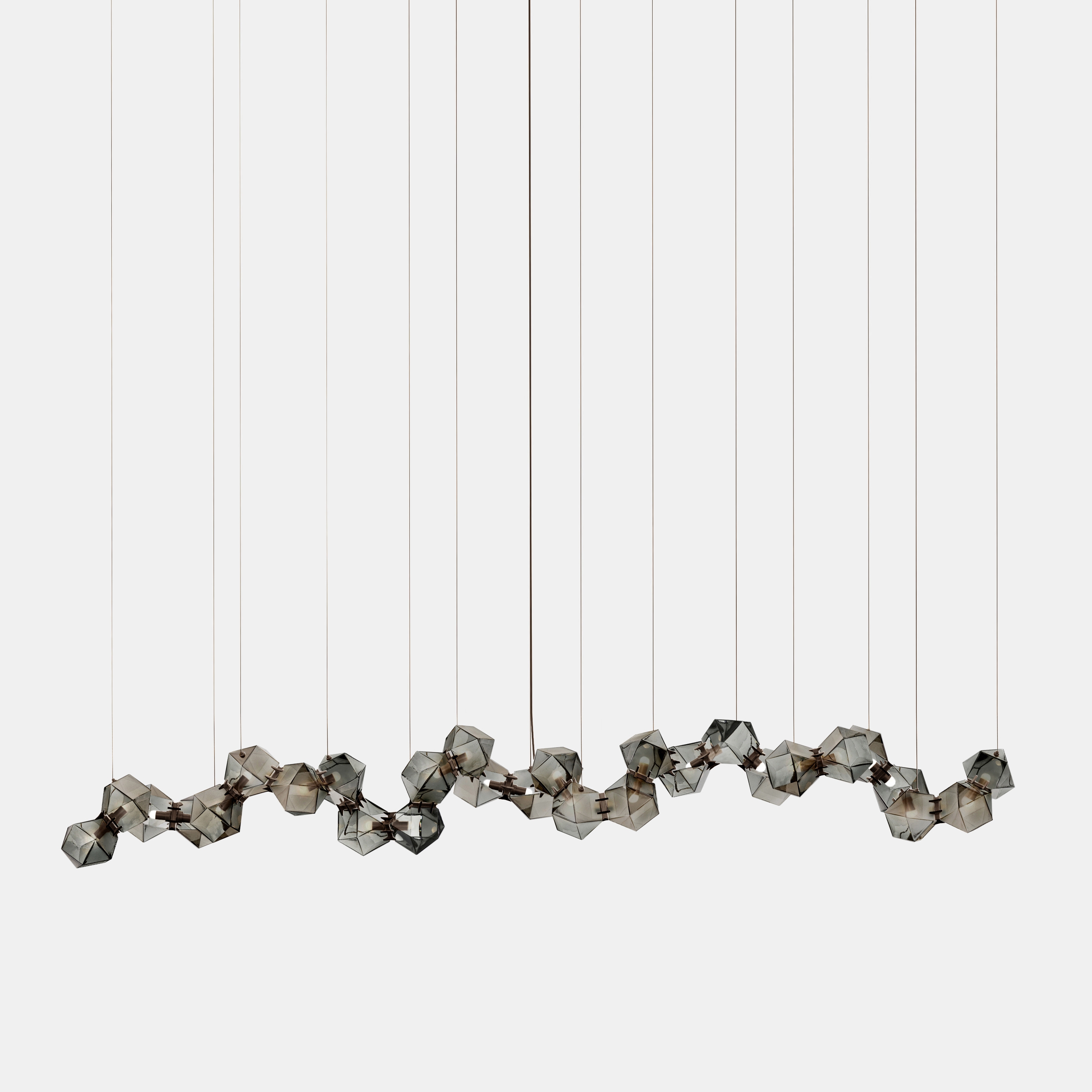 Welles Glass Long Chandelier 28