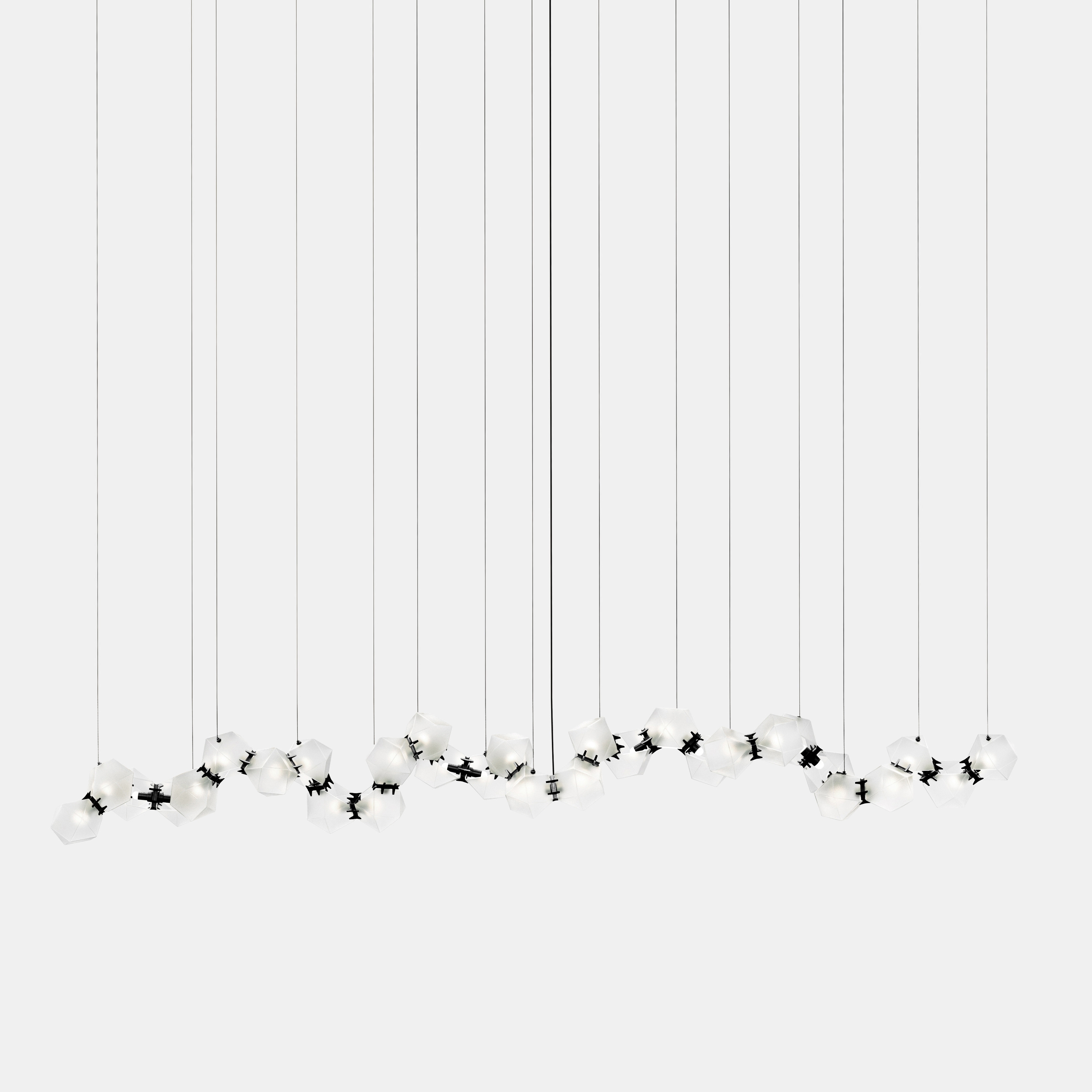 Welles Glass Long Chandelier 30