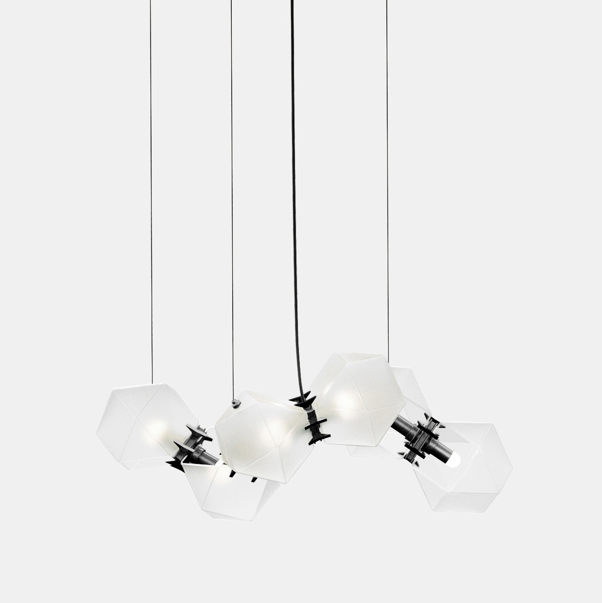 Welles Glass Long Chandelier 6