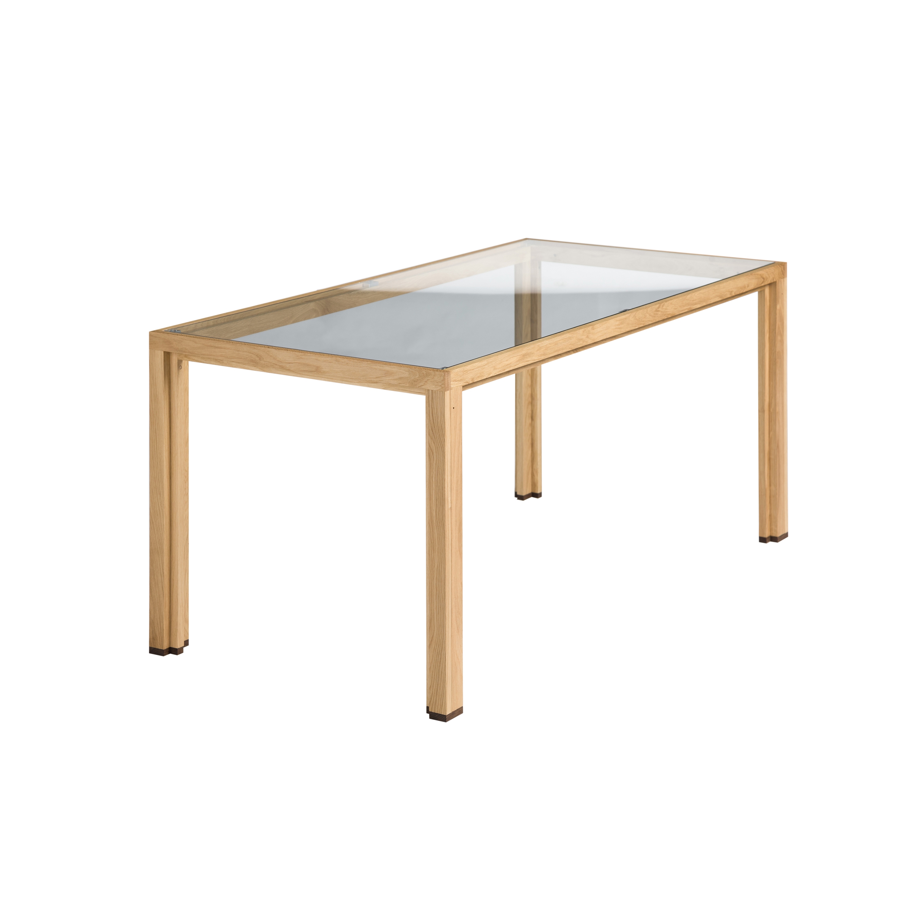 Dining table glass oak