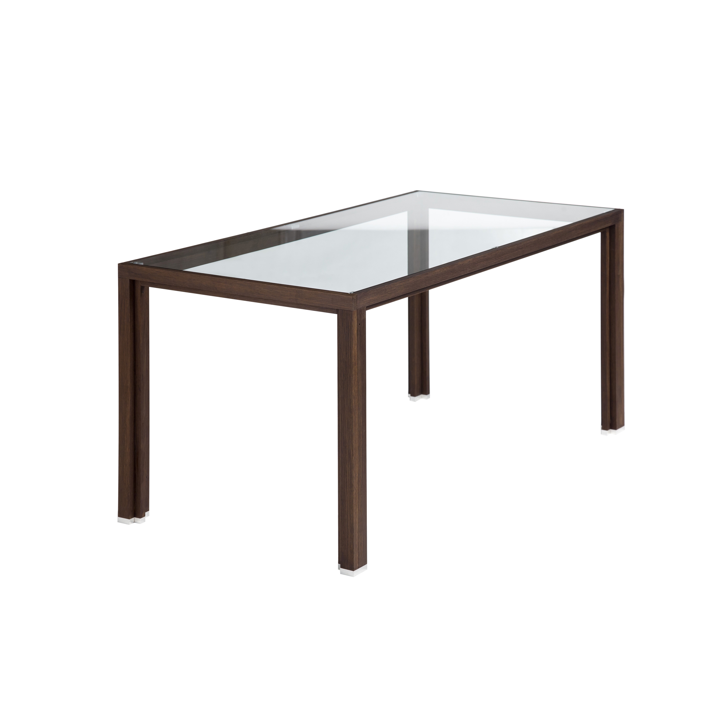 Dining table glass smoked oak