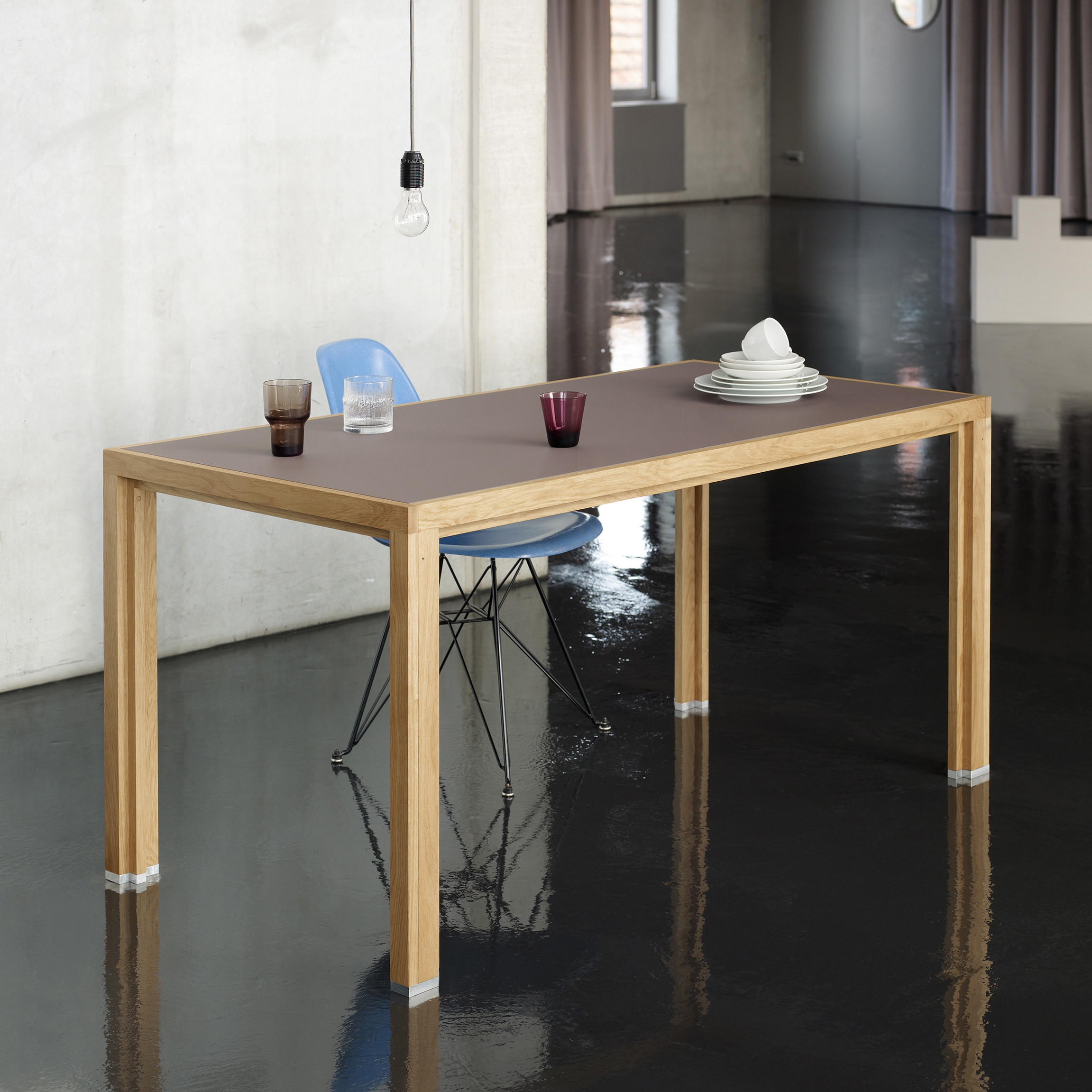 Dining table linoleum old rhast oak