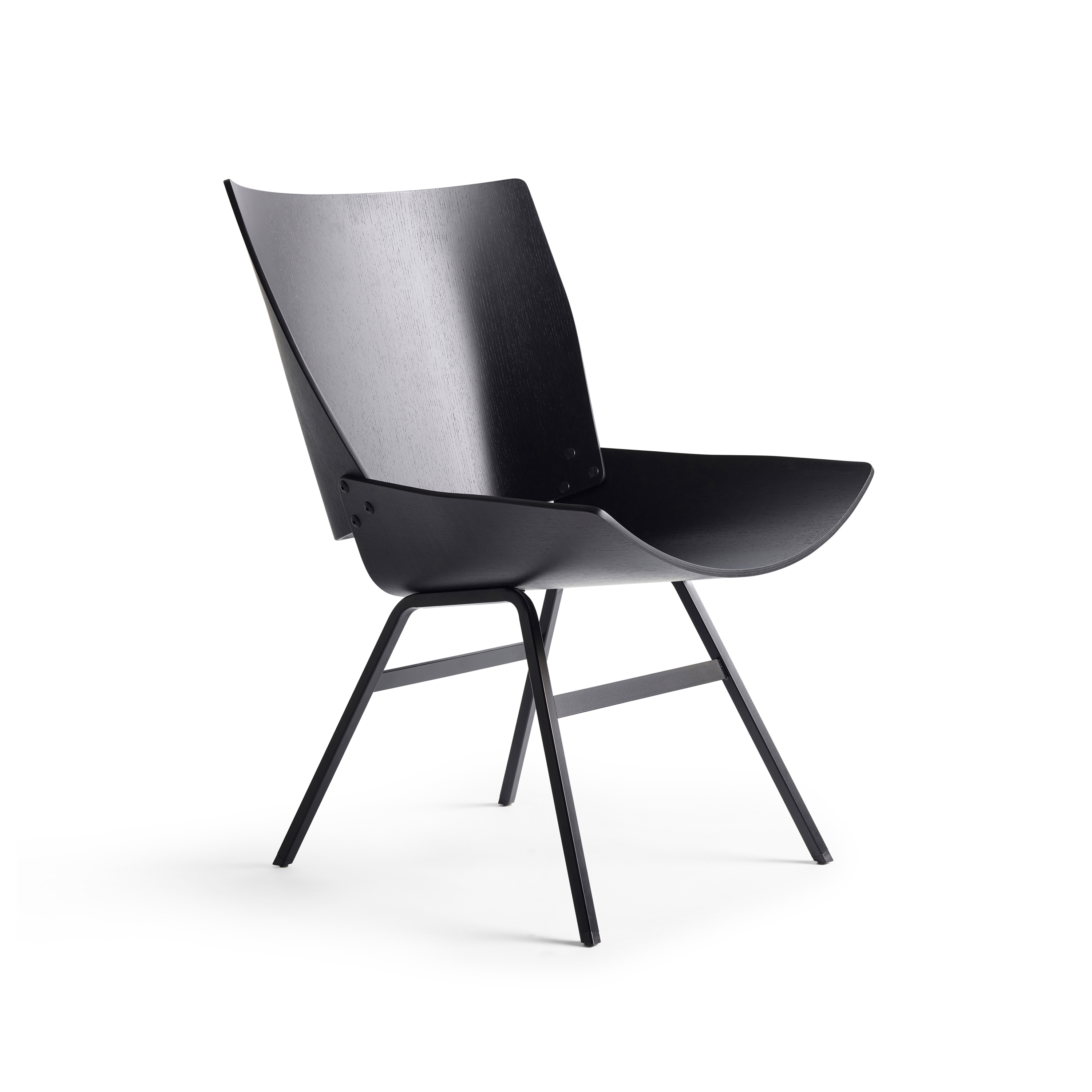 Shell Lounge Chair Black Oak