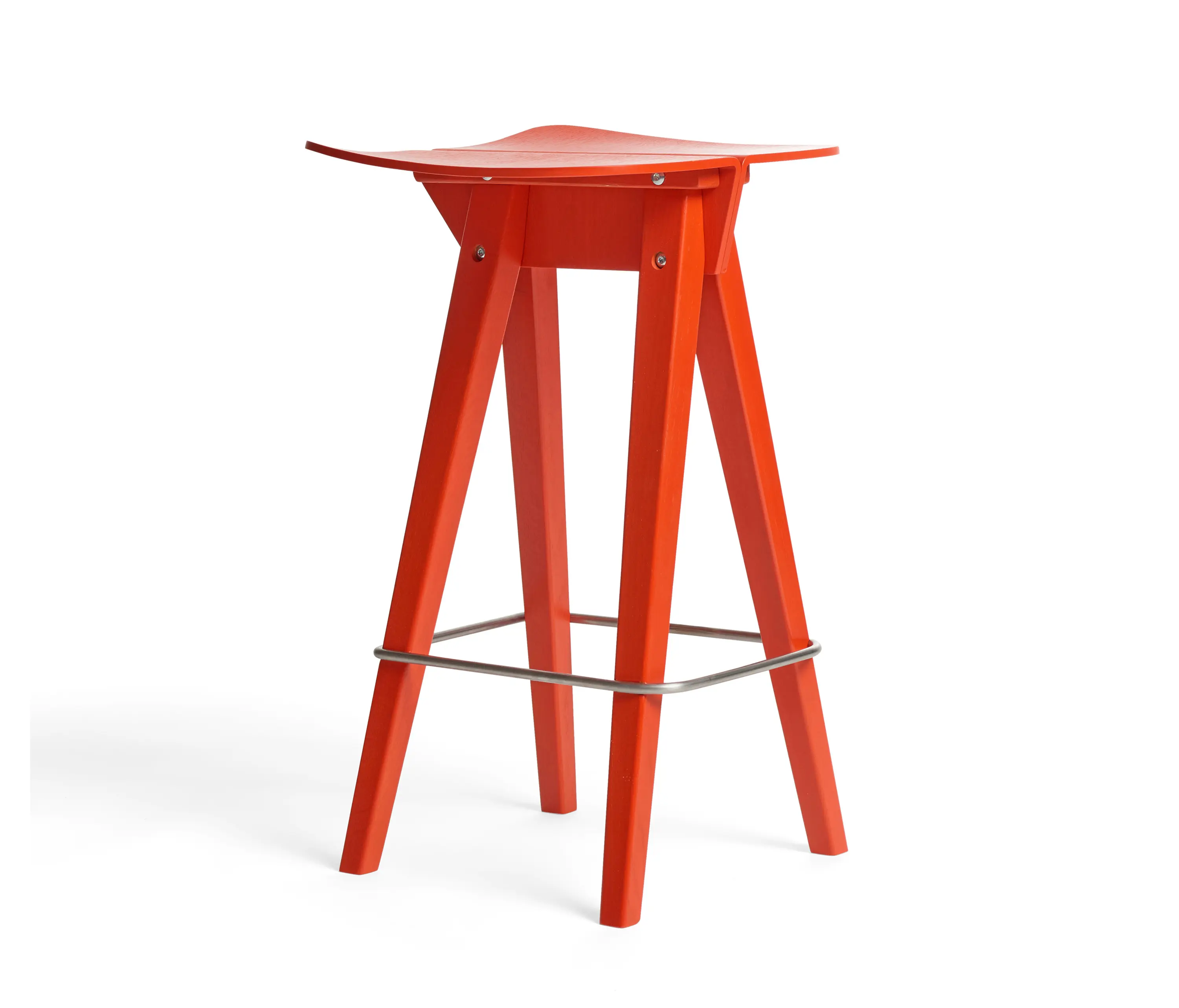 Rex Kralj - Mosquito Barstool Low, Vermillion Red Oak