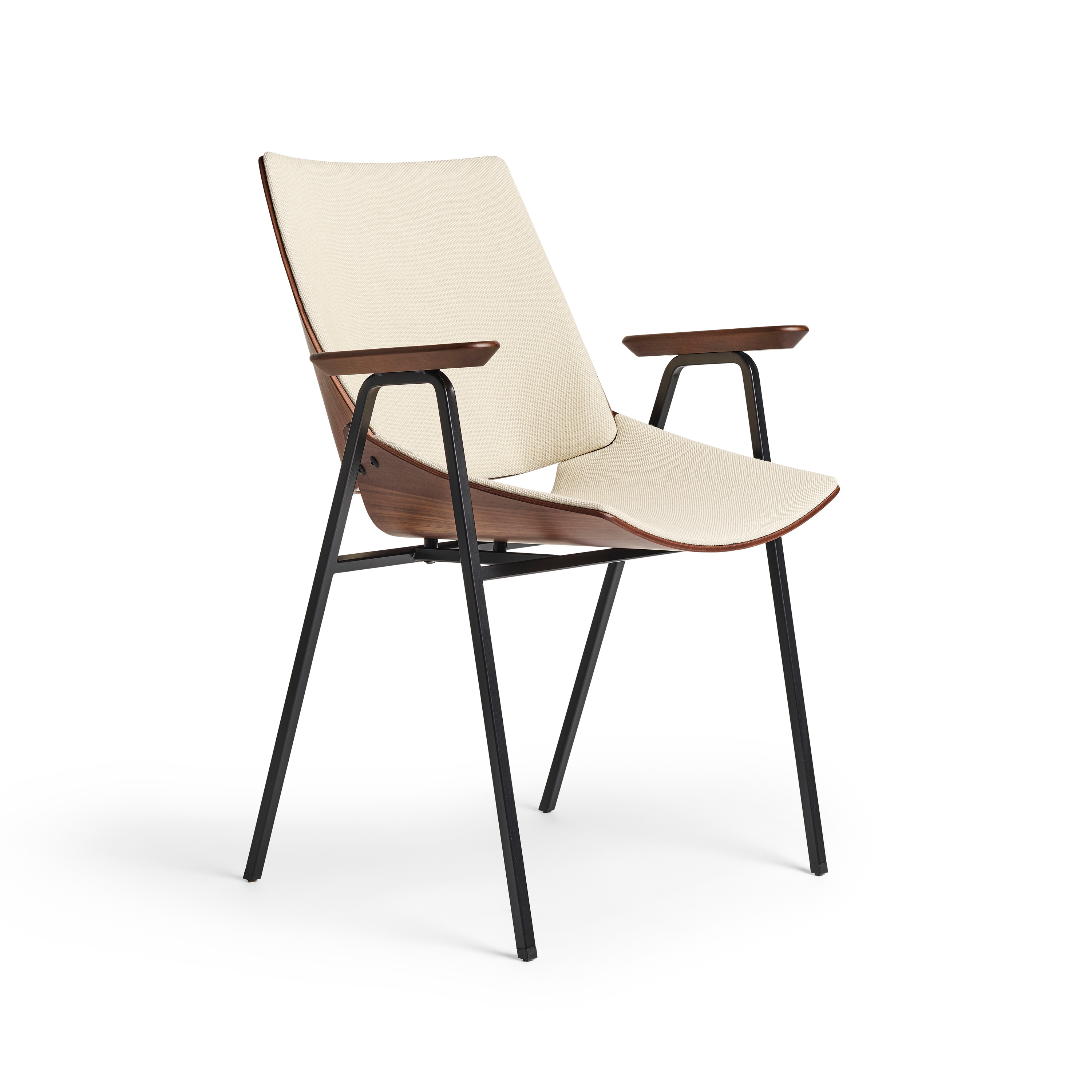Shell Armchair Seat and back upholstery, Natural Walnut