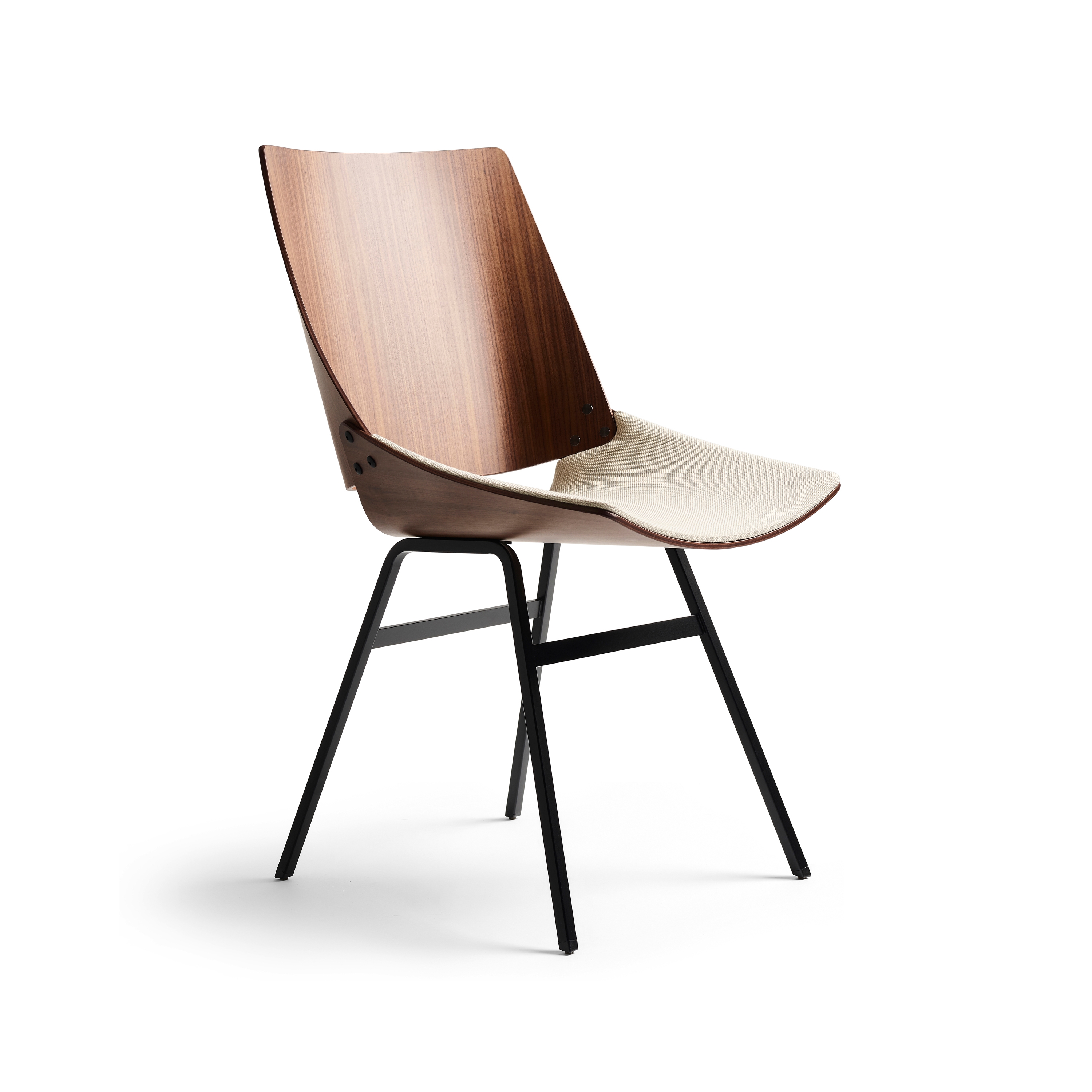 Shell Chair Seat upholstery, Natural Walnut