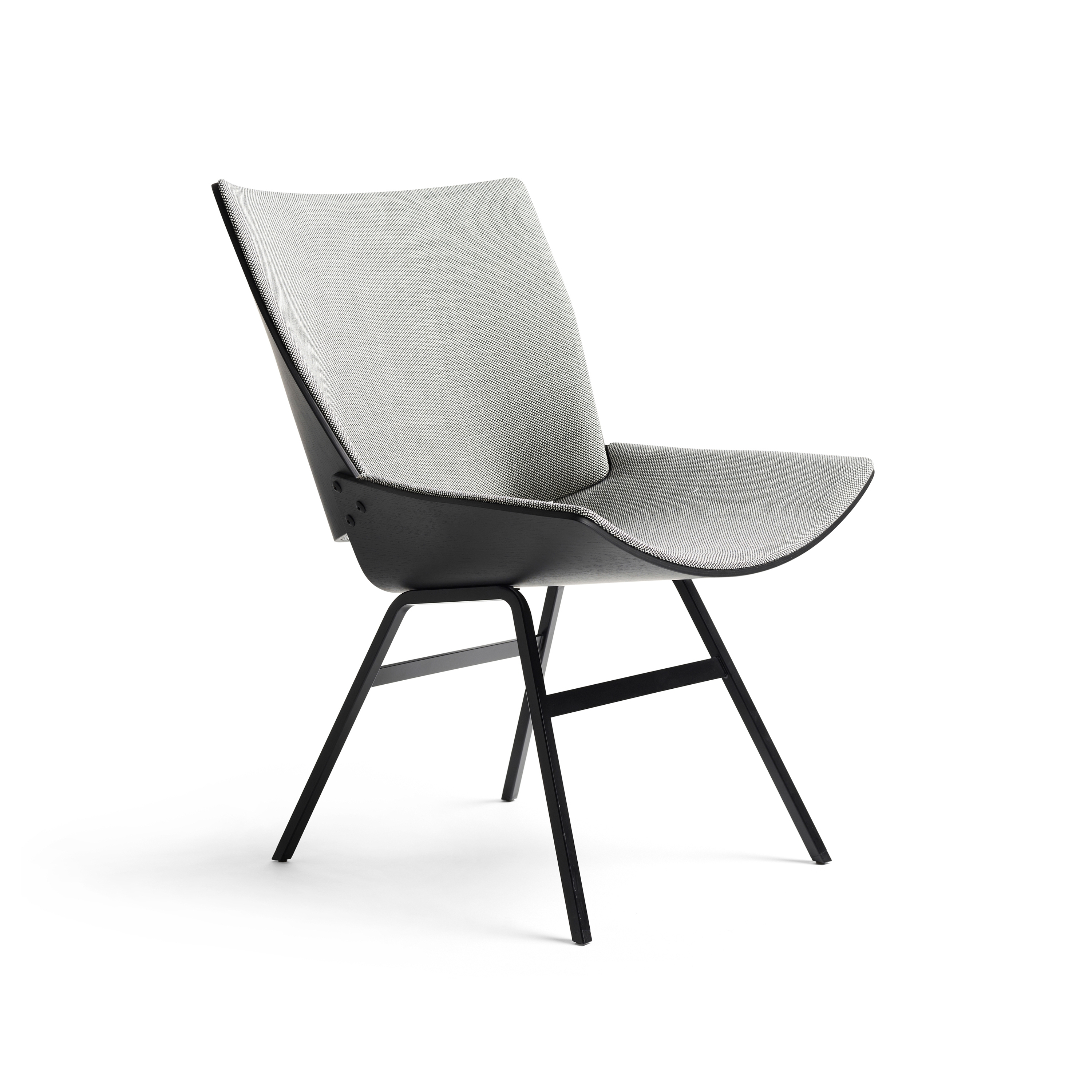 Shell Lounge Chair Seat and back upholstery, Black Oak