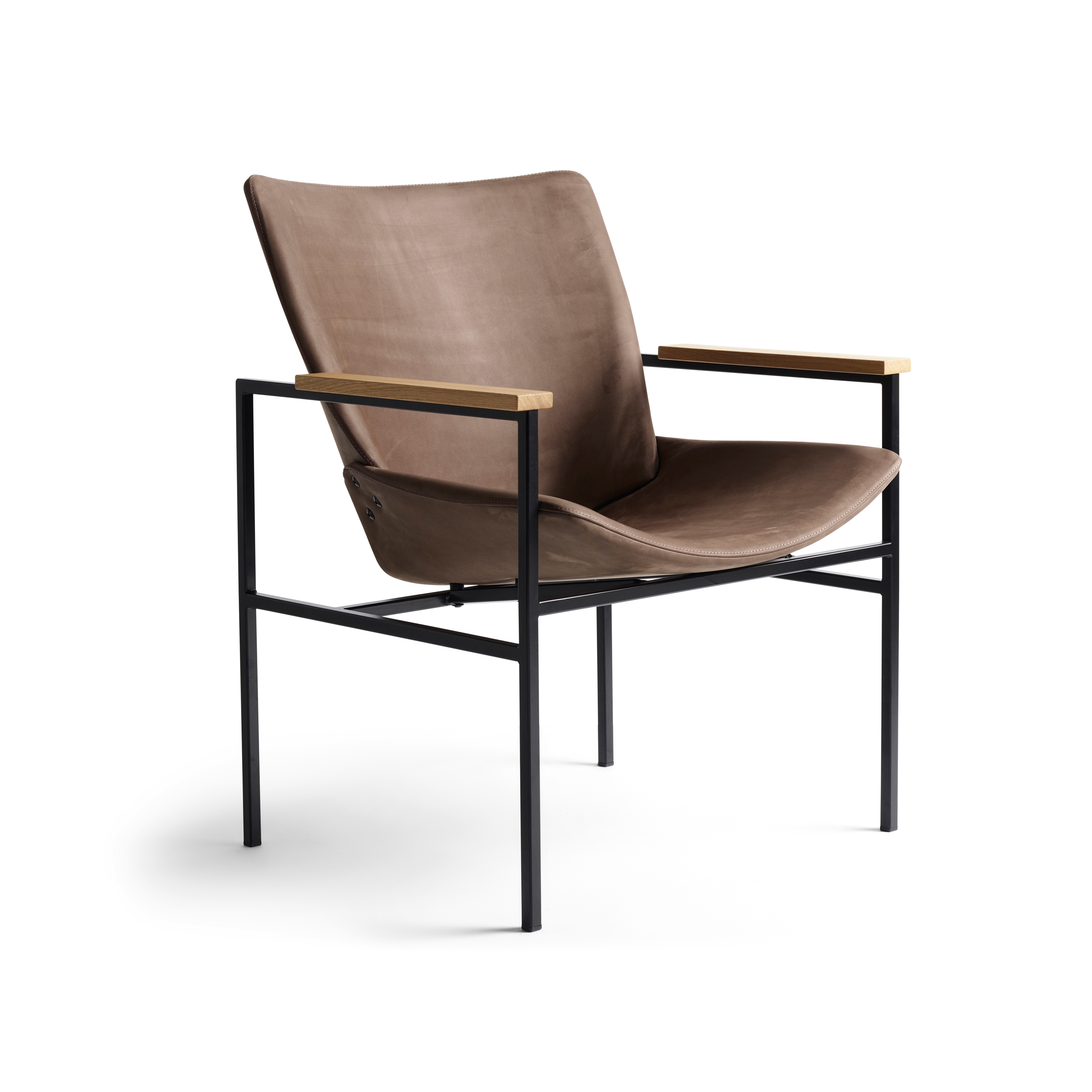 Shell Lounge Square Full Upholstery, Natural Oak