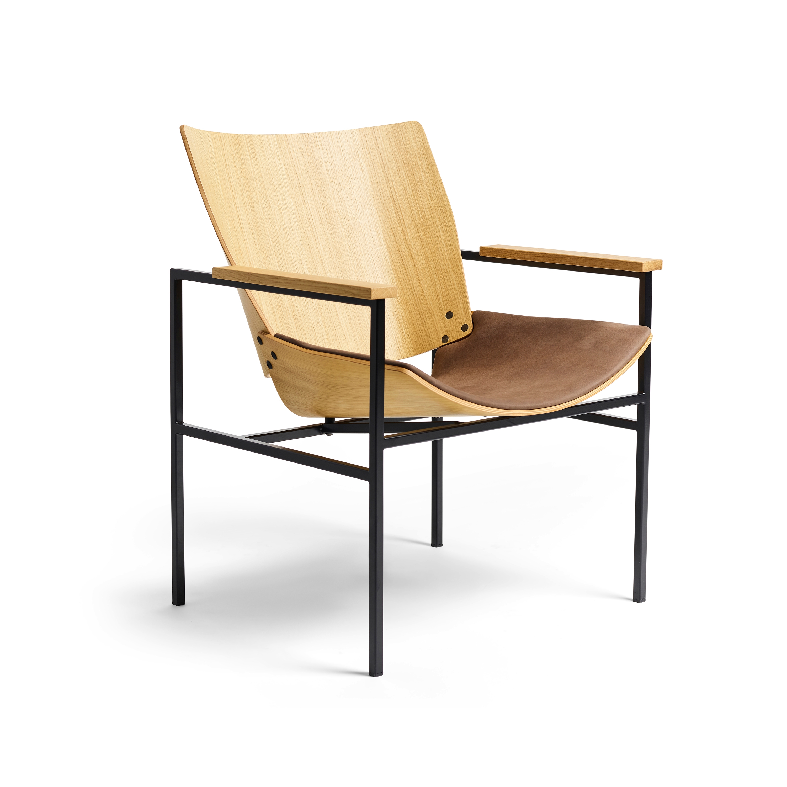 Shell Lounge Square Seat Upholstery, Natural Oak