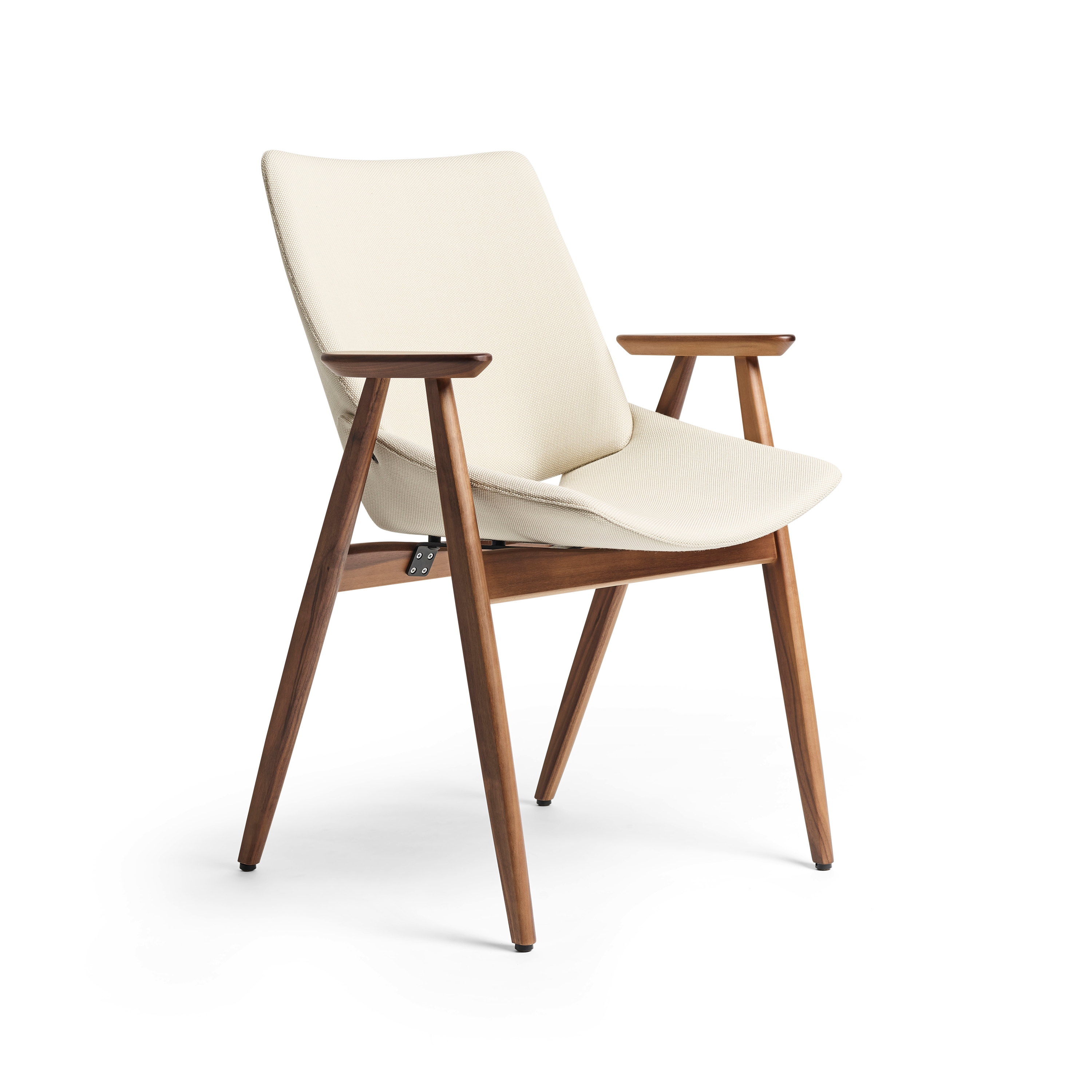 Shell Wood Armchair Full upholstery, Natural Walnut