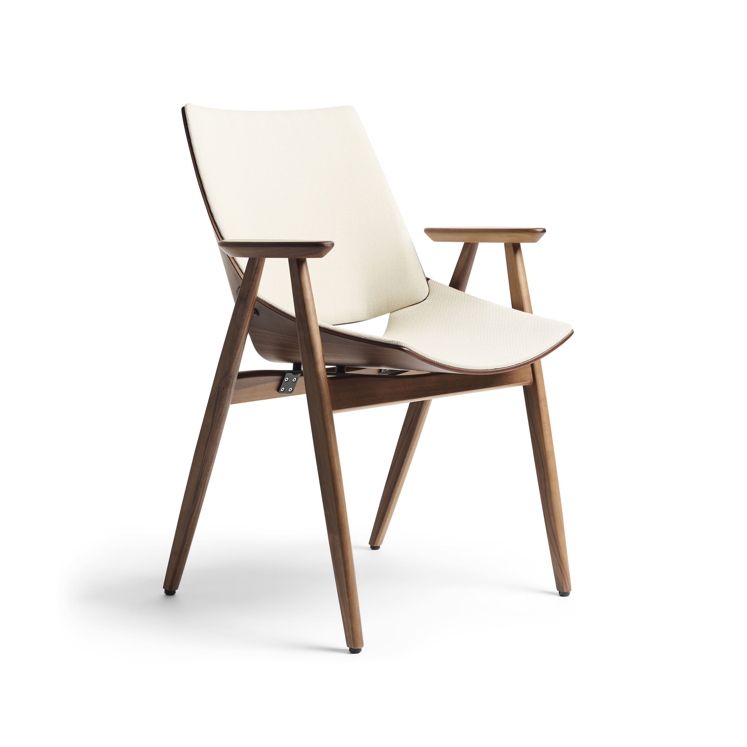 Shell Wood Armchair Seat and back upholstery, Natural Walnut