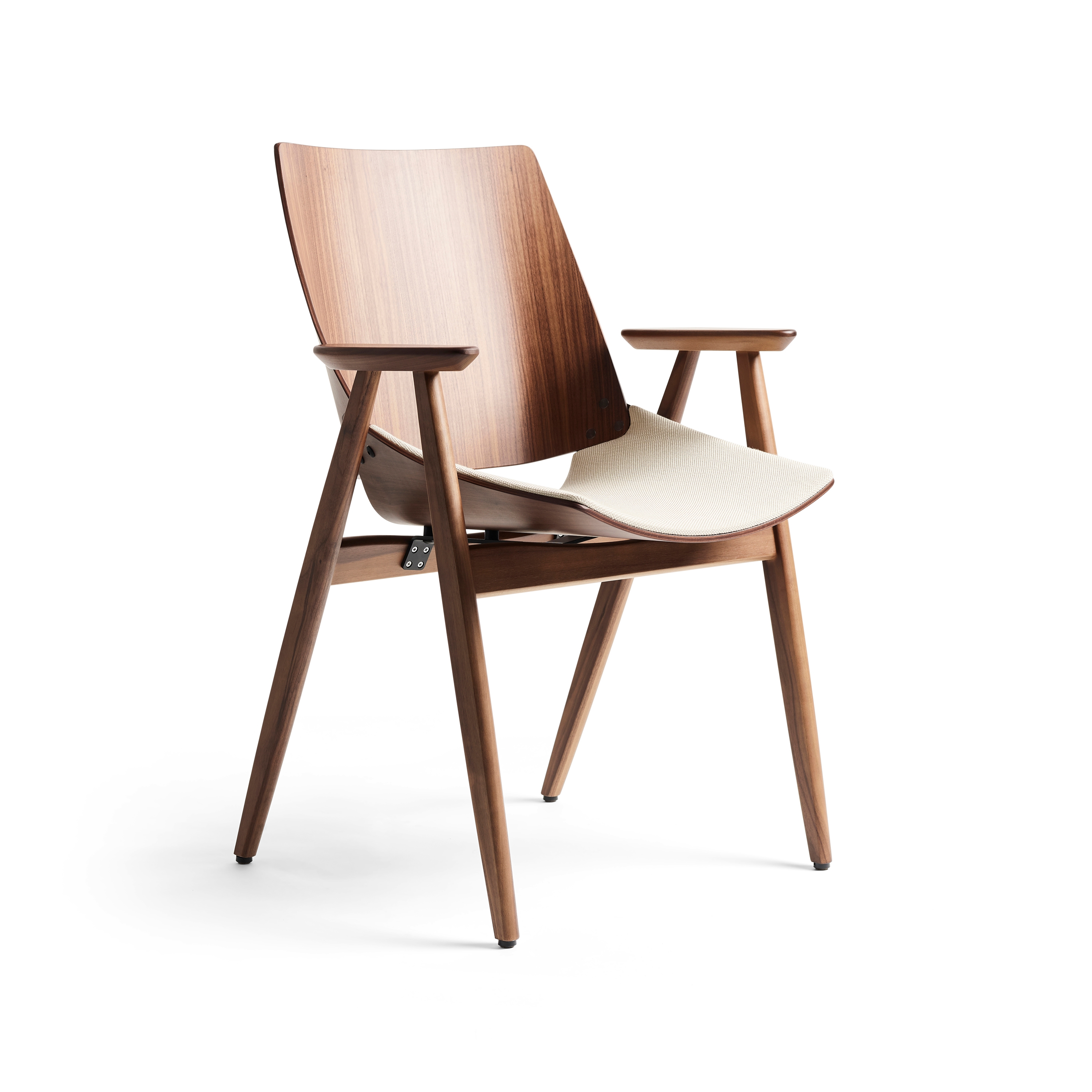 Shell Wood Armchair Seat upholstery, Natural Walnut