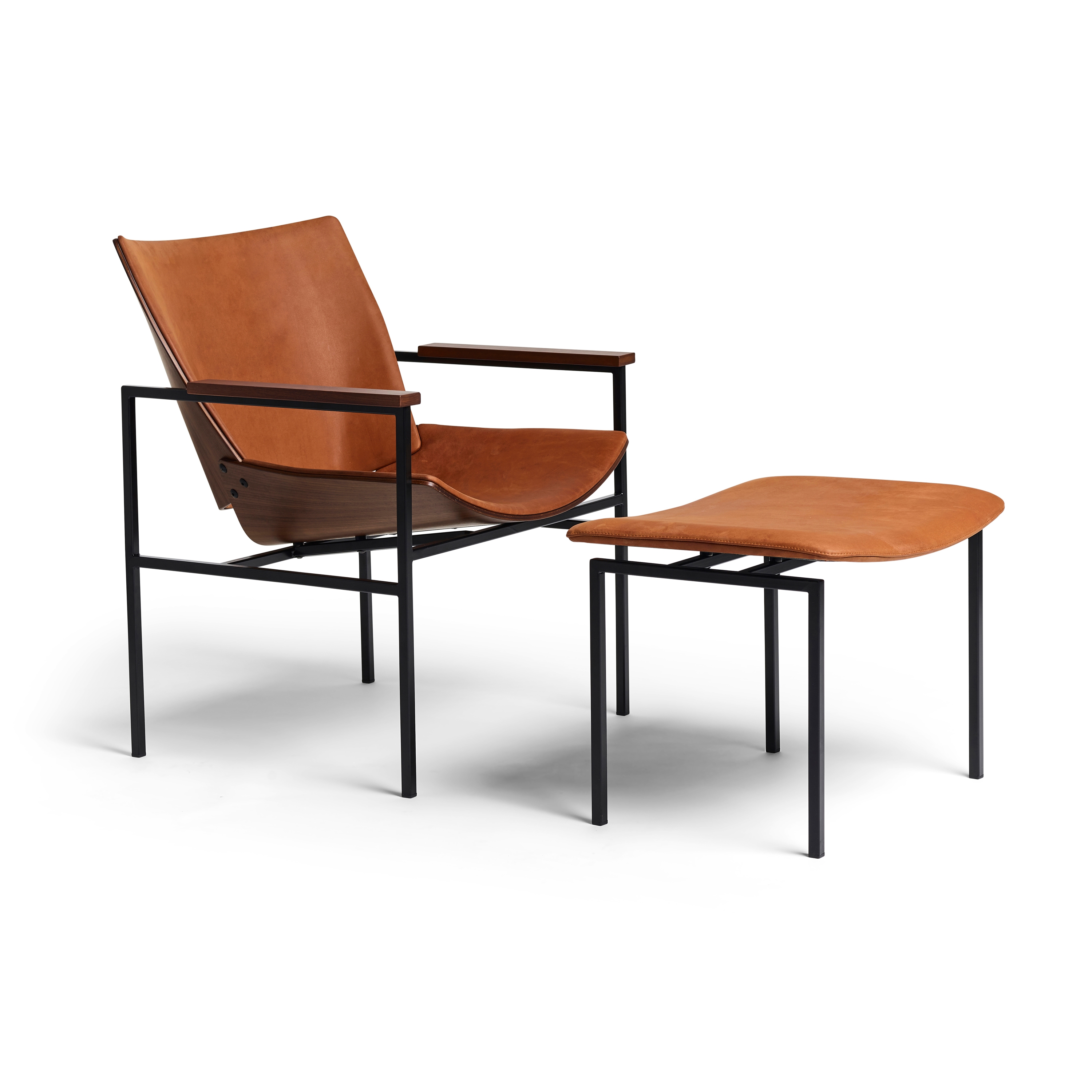 Display product Shell Lounge Square and Footstool, Natural Walnut from manufacturer Rex Kralj