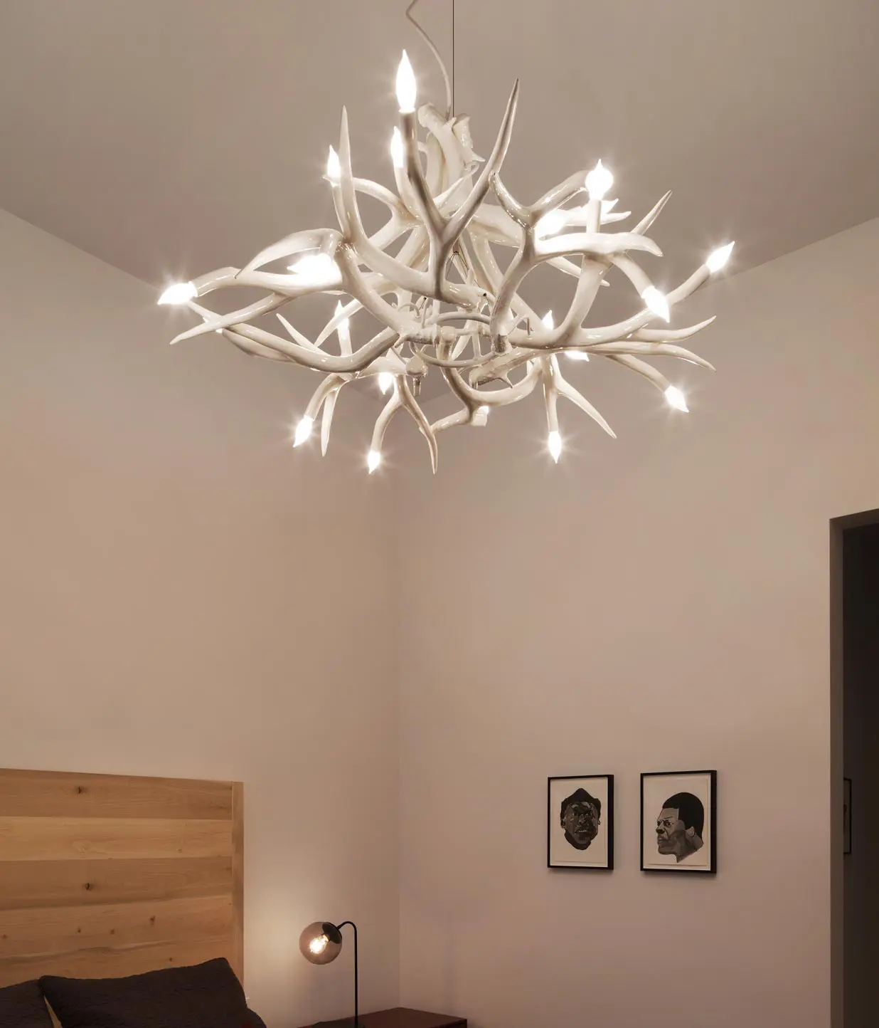 Roll & Hill - Superordinate Antler Sconce with plug (White)