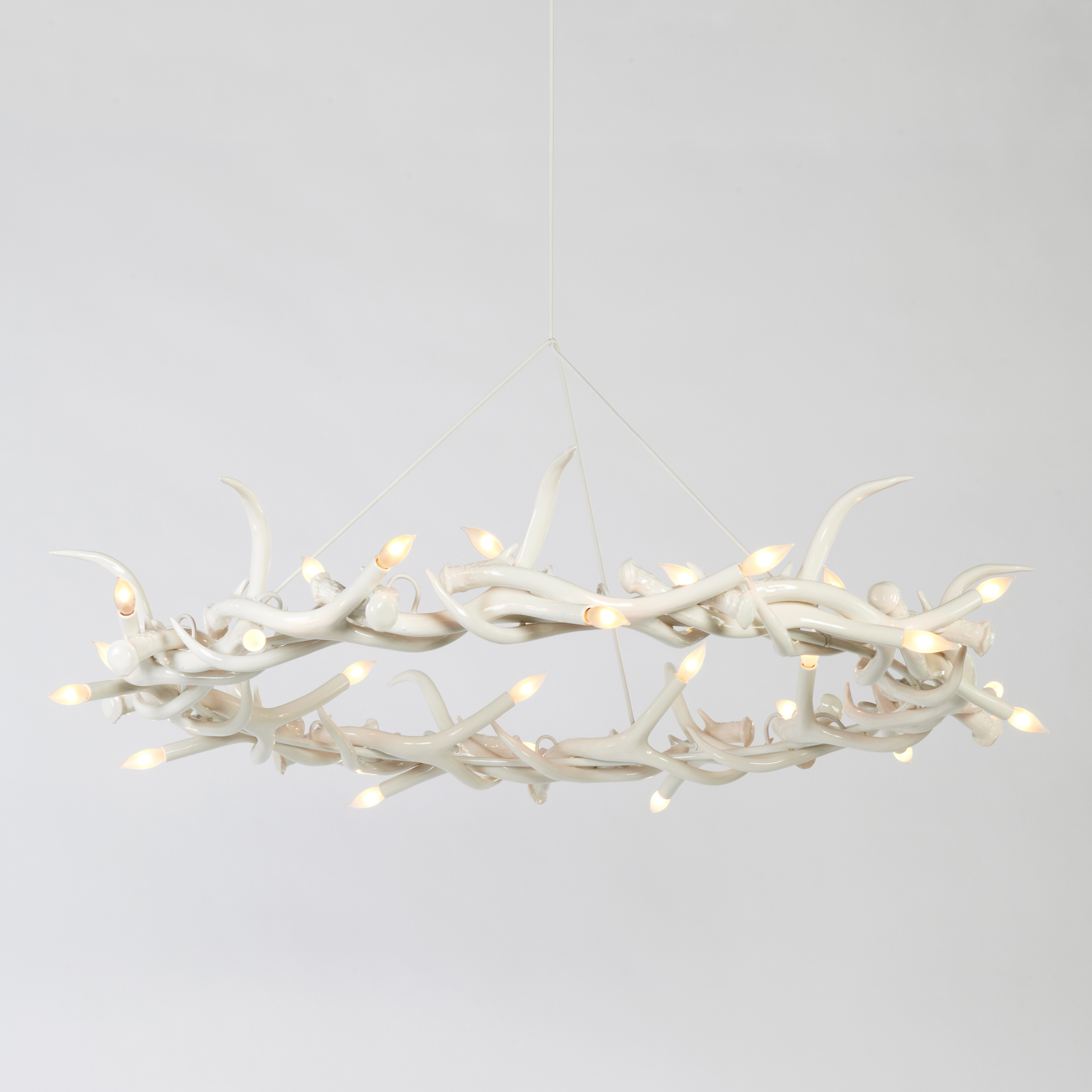 Display product Superordinate Antler Chandelier - 27 Antler Ring (White) from manufacturer Roll & Hill