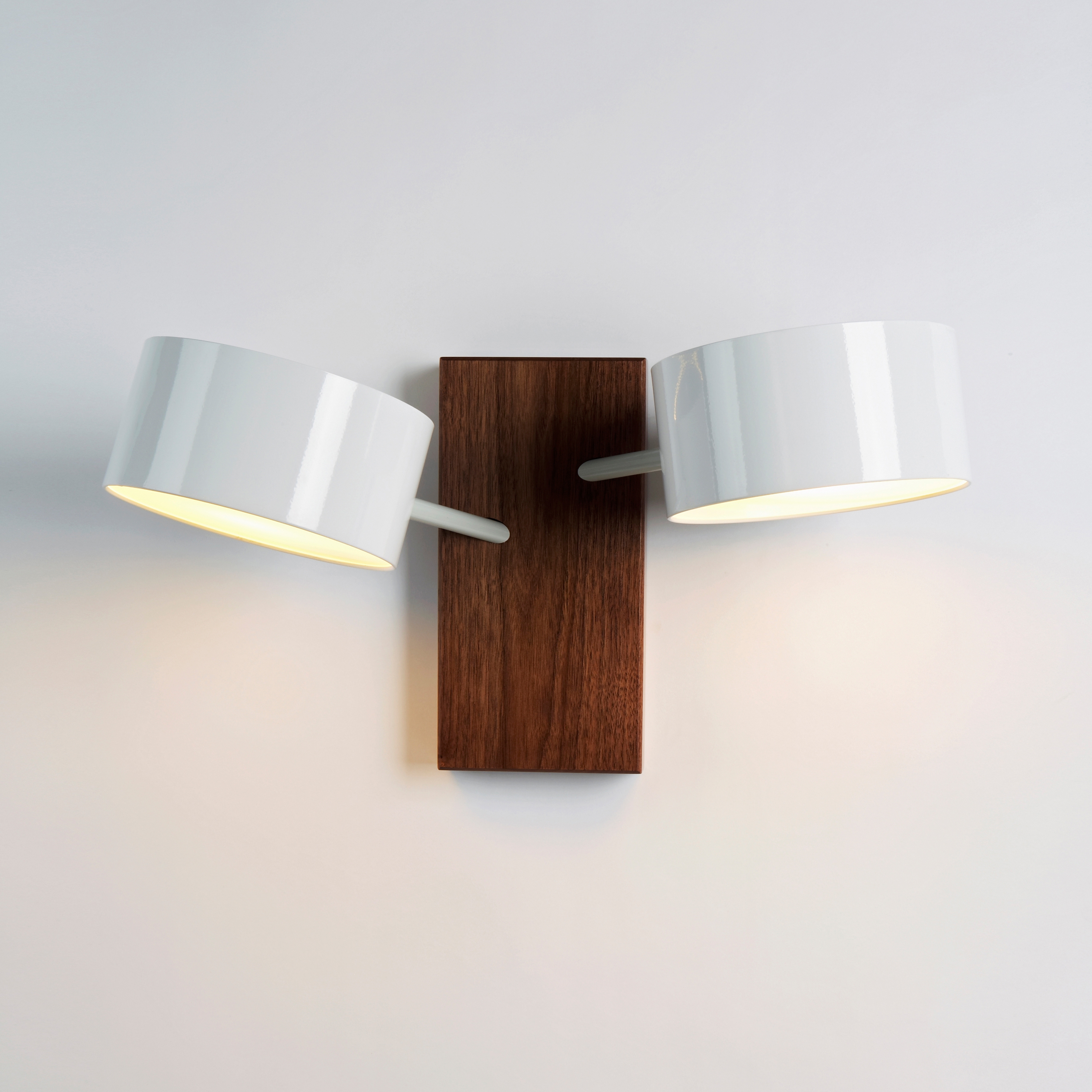 Display product Excel Double Sconce (White/Walnut) from manufacturer Roll & Hill