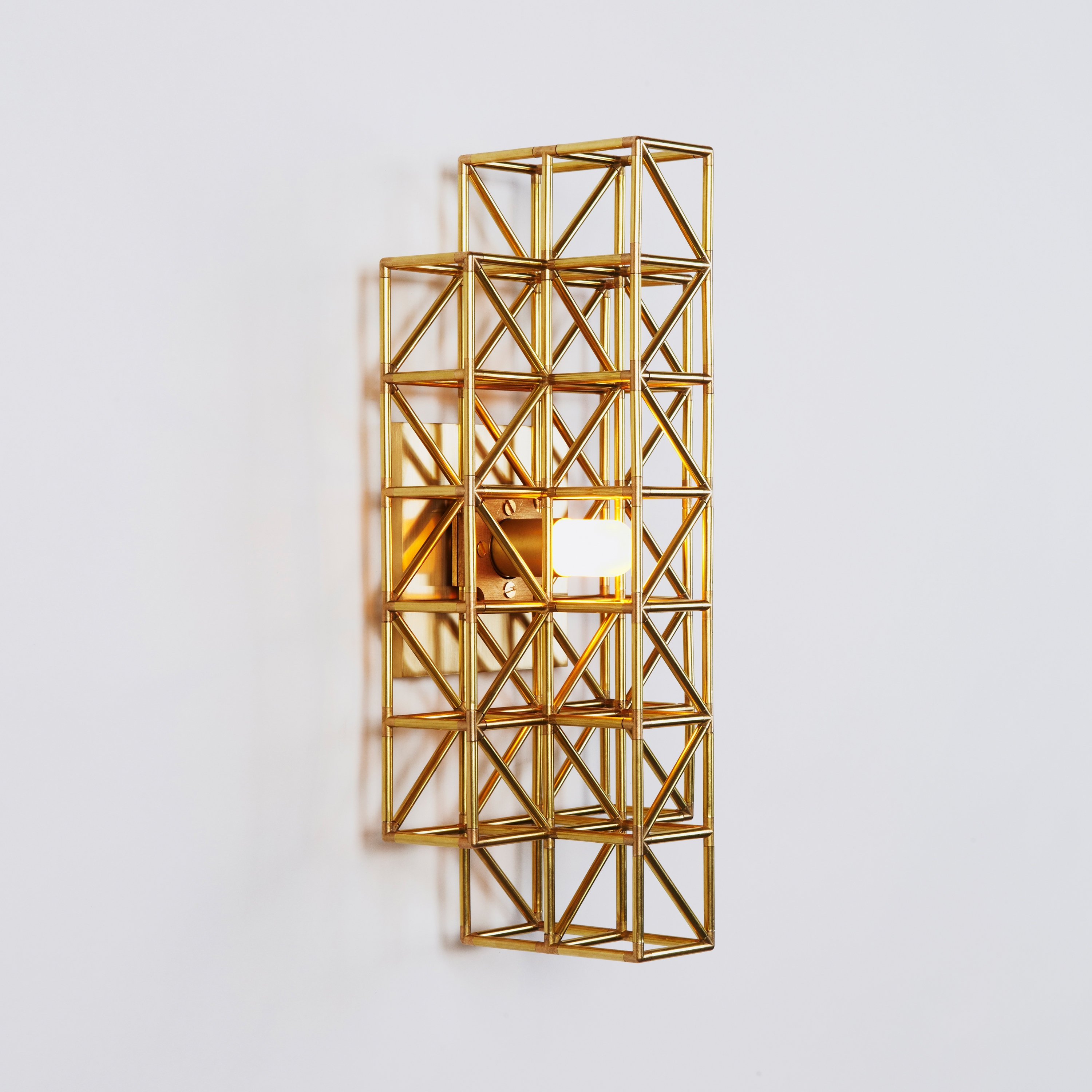 Display product Gridlock Sconce - 193 (Raw brass) from manufacturer Roll & Hill