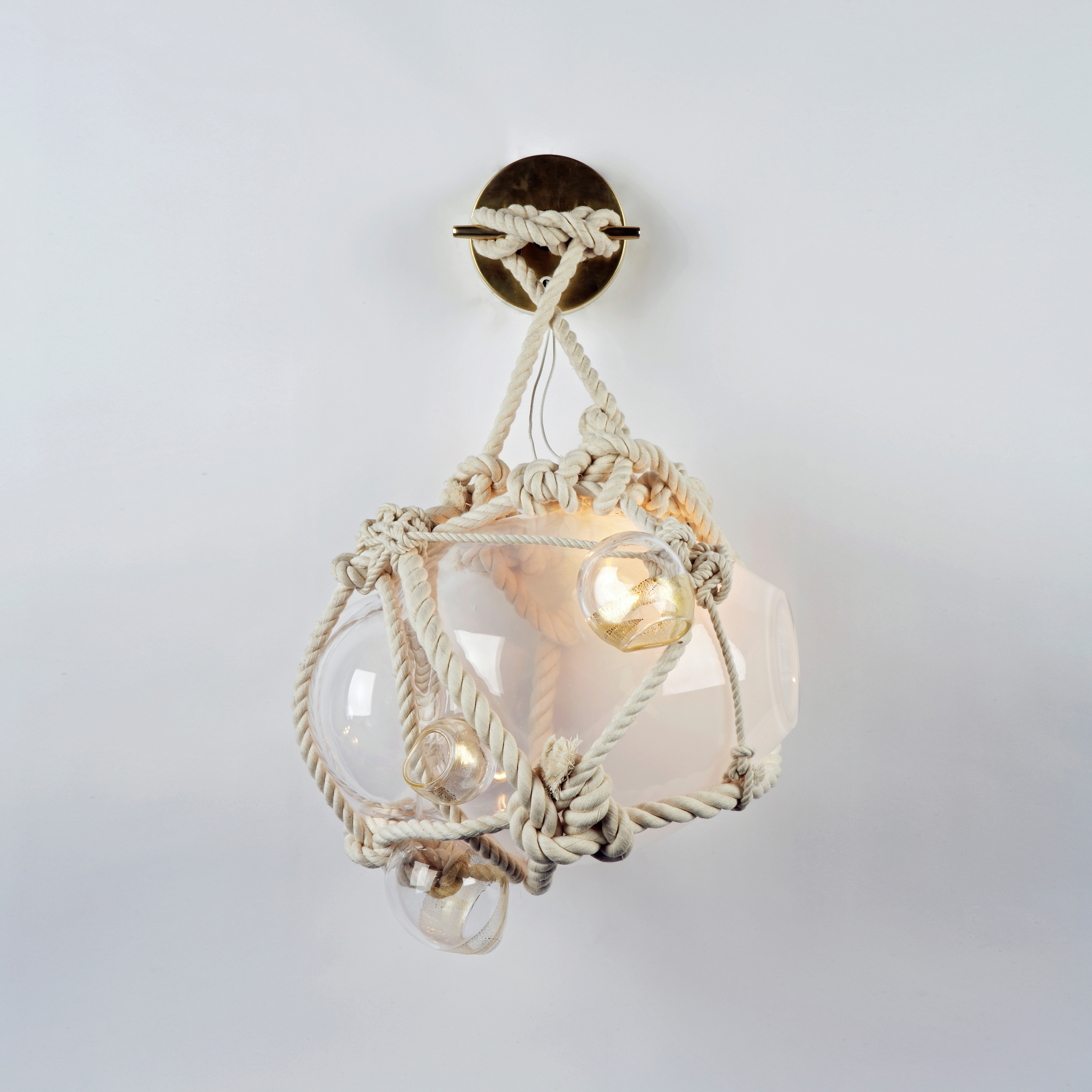 Display product Knotty Bubbles Sconce - Small (Natural/Clear) from manufacturer Roll & Hill