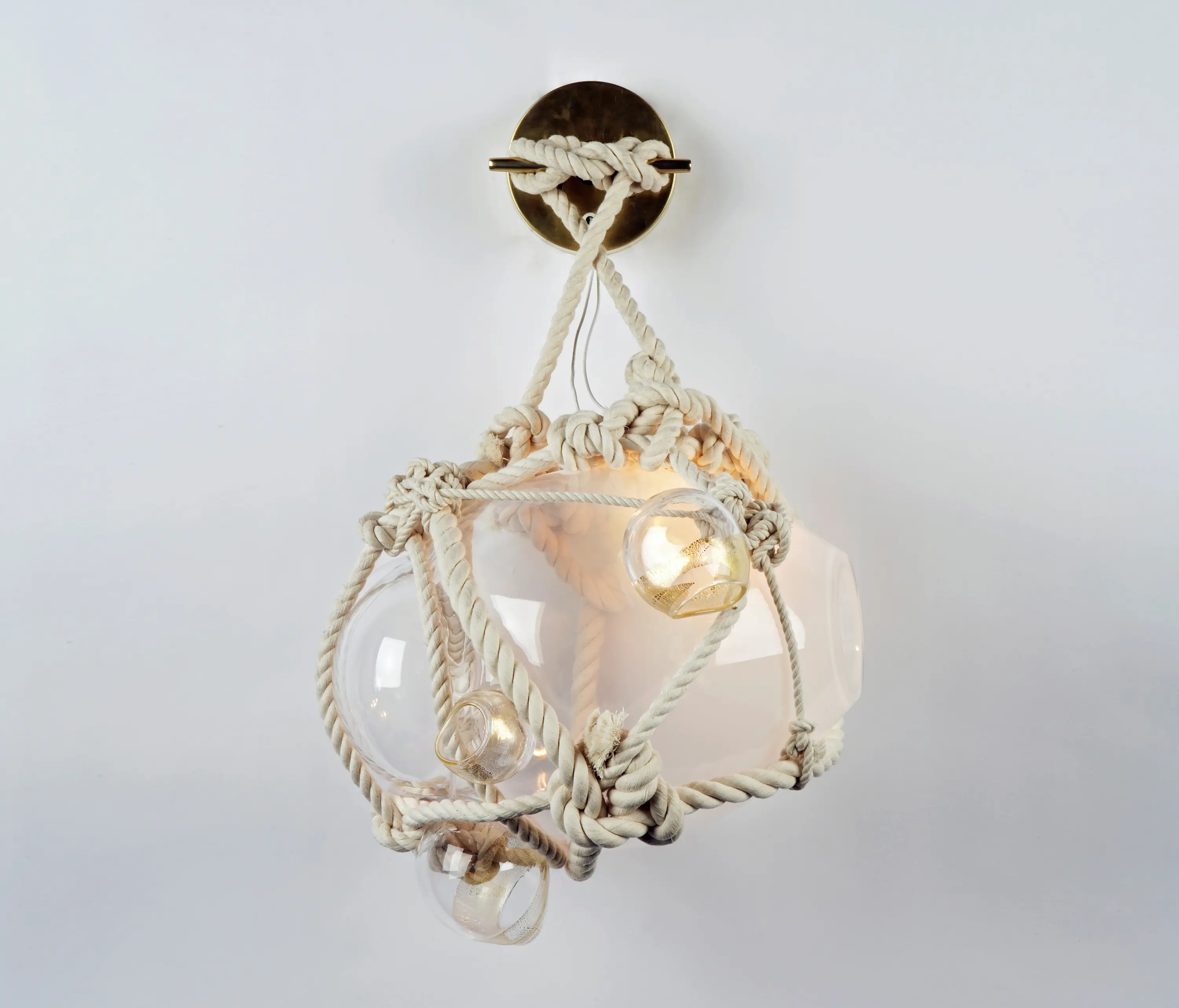 Roll & Hill - Knotty Bubbles Sconce - Small (Natural/Clear)