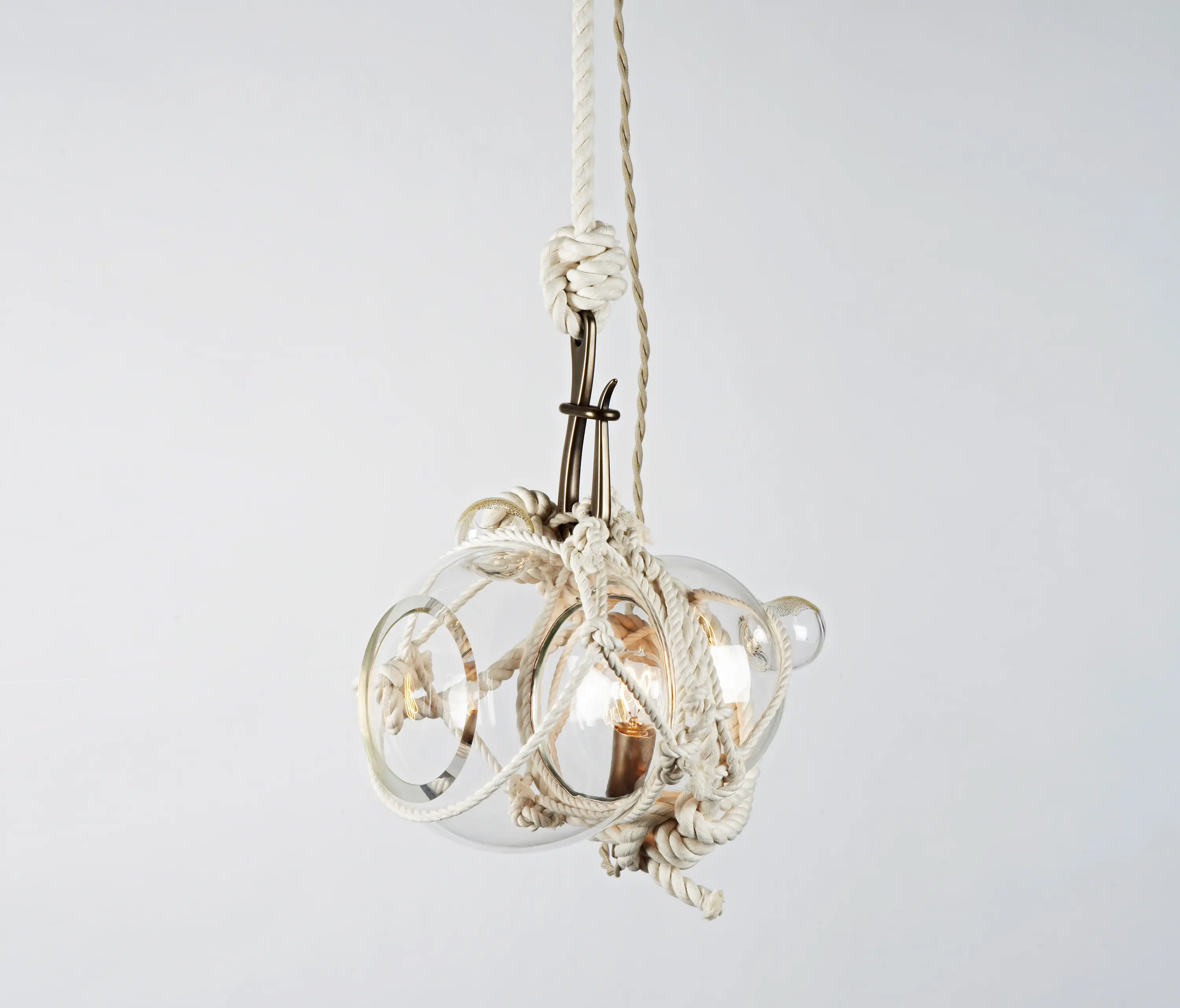 Roll & Hill - Knotty Bubbles Pendant - Small (Natural/Clear)