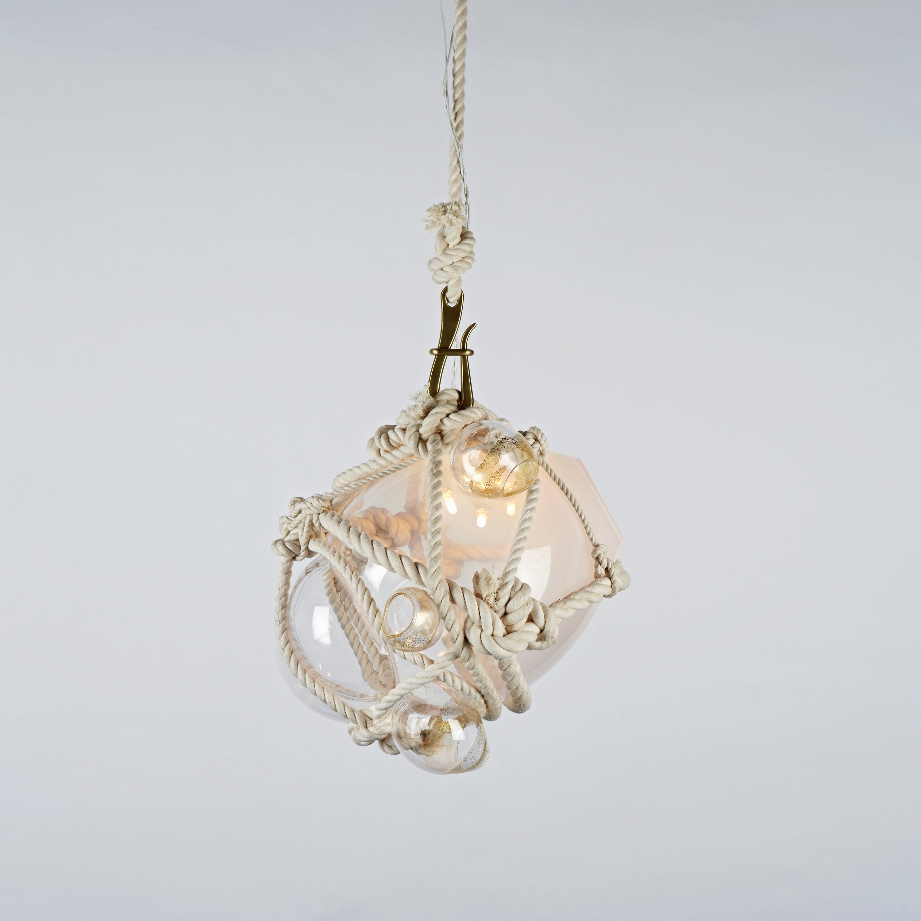 Display product Knotty Bubbles Pendant - Small (Natural/Opal) from manufacturer Roll & Hill