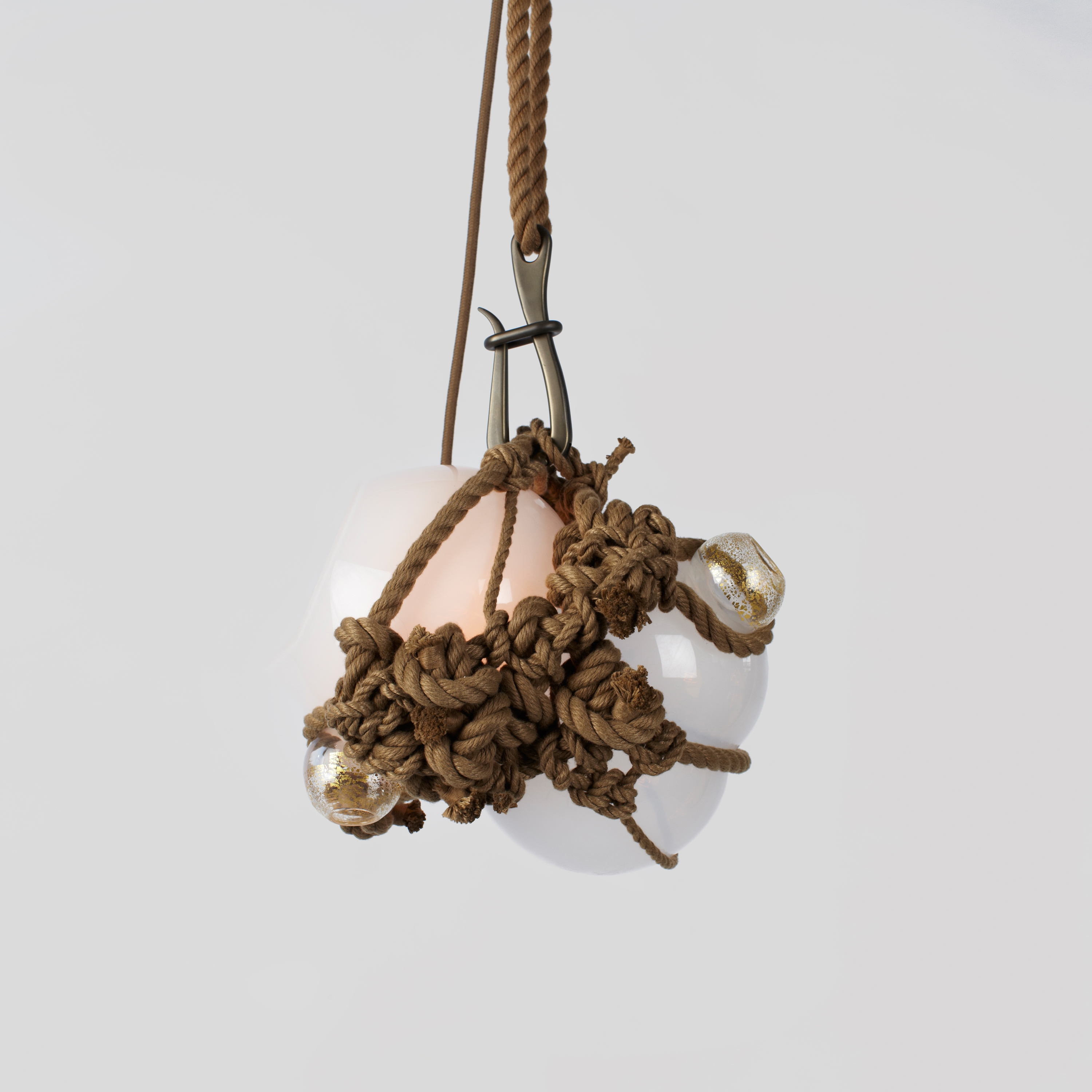 Display product Knotty Bubbles Pendant - Small (Khaki/Opal) from manufacturer Roll & Hill