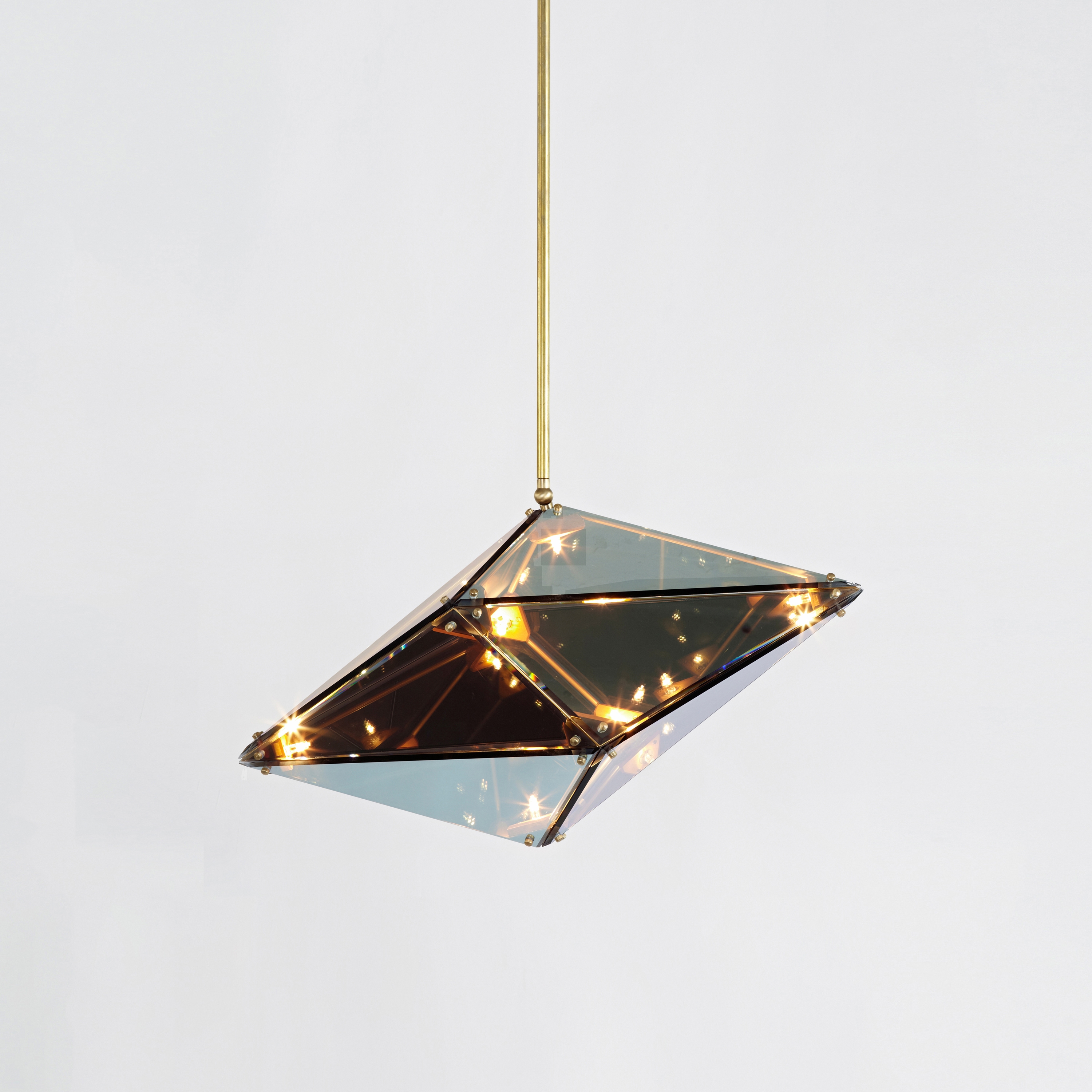 Display product Maxhedron 24 inches - Horizontal (Brushed brass/Transparent mirror) from manufacturer Roll & Hill