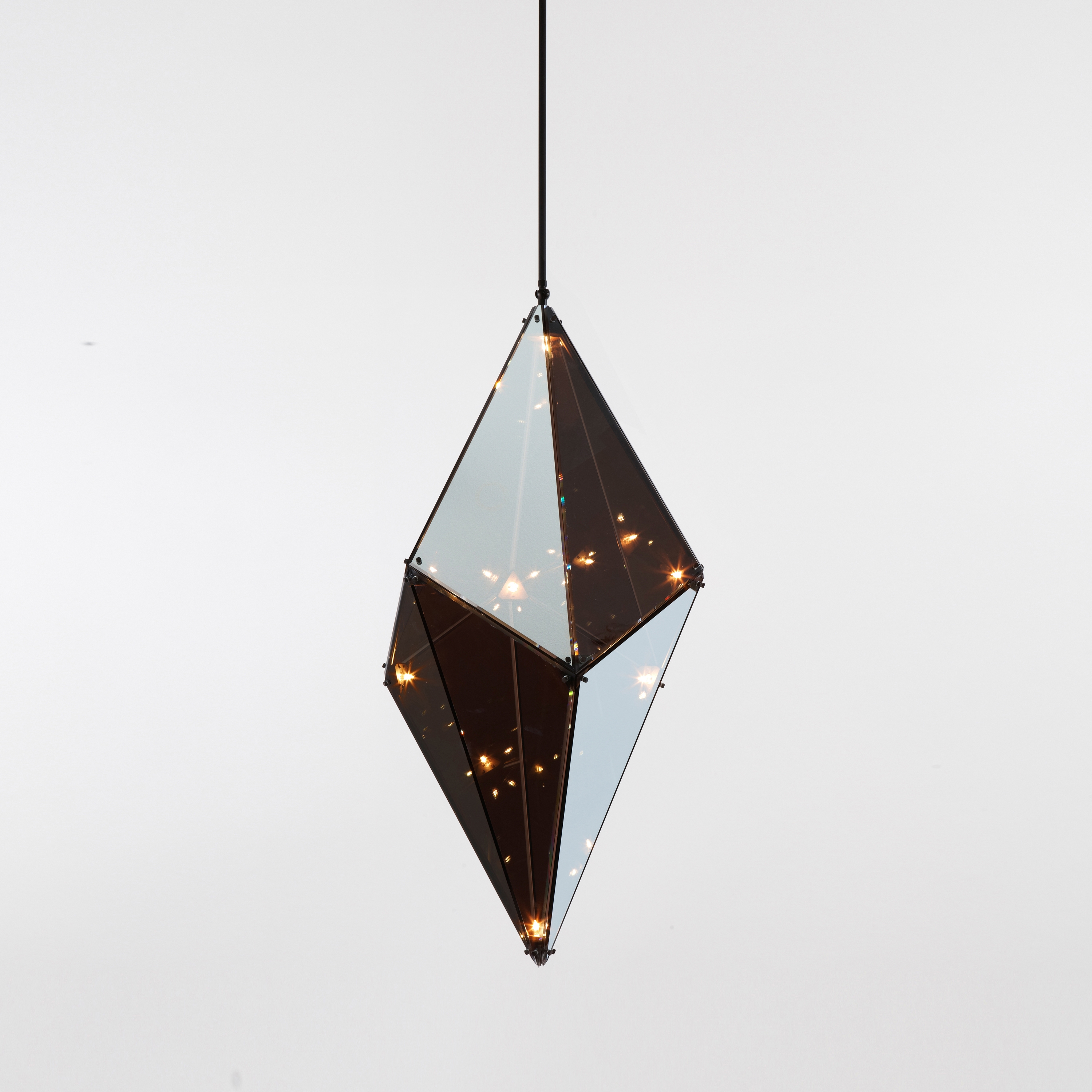 Display product Maxhedron 30 inches - Vertical (Oil-rubbed bronze/Transparent mirror) from manufacturer Roll & Hill