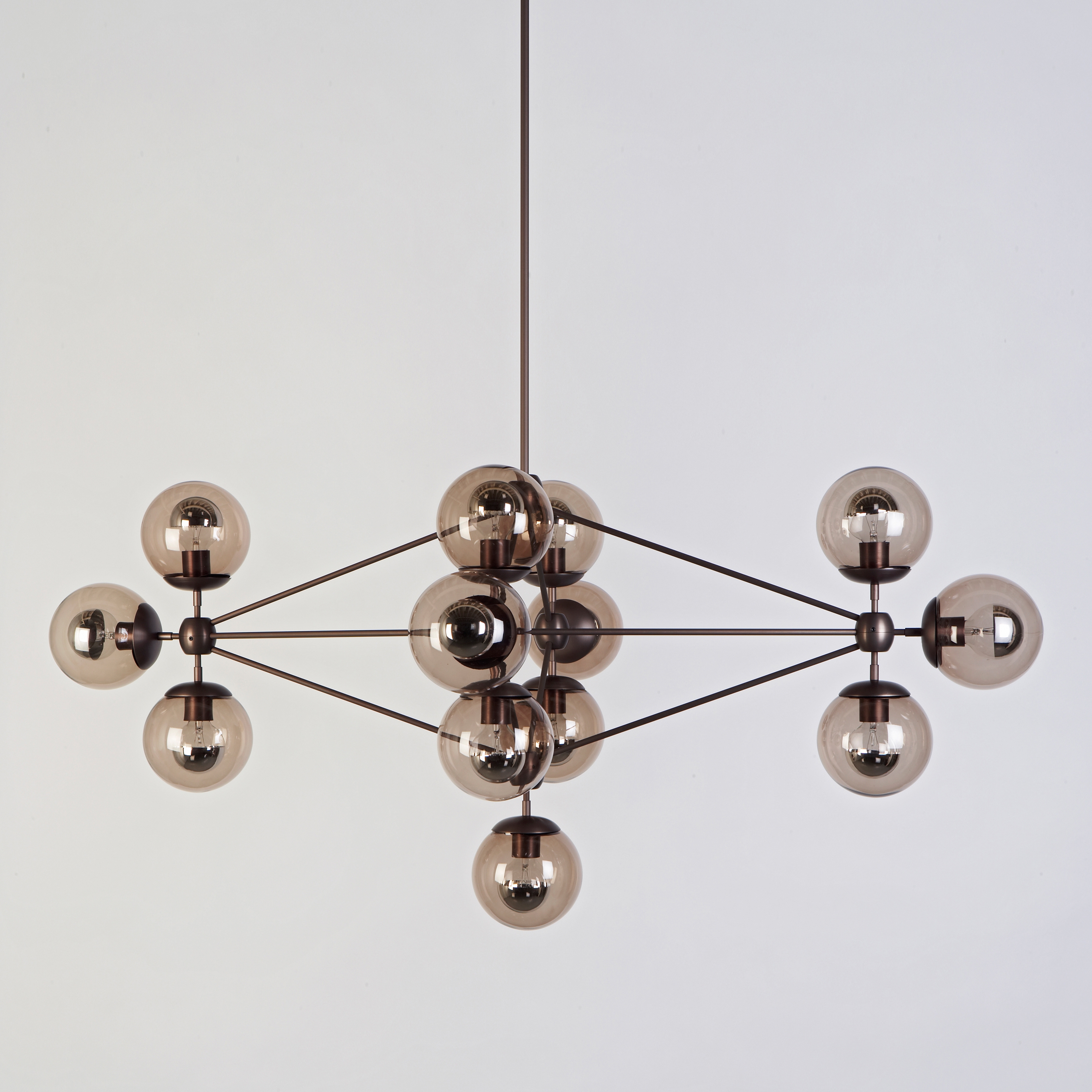 Modo Chandelier - Diamond, 13 Globes (Bronze/Smoke)