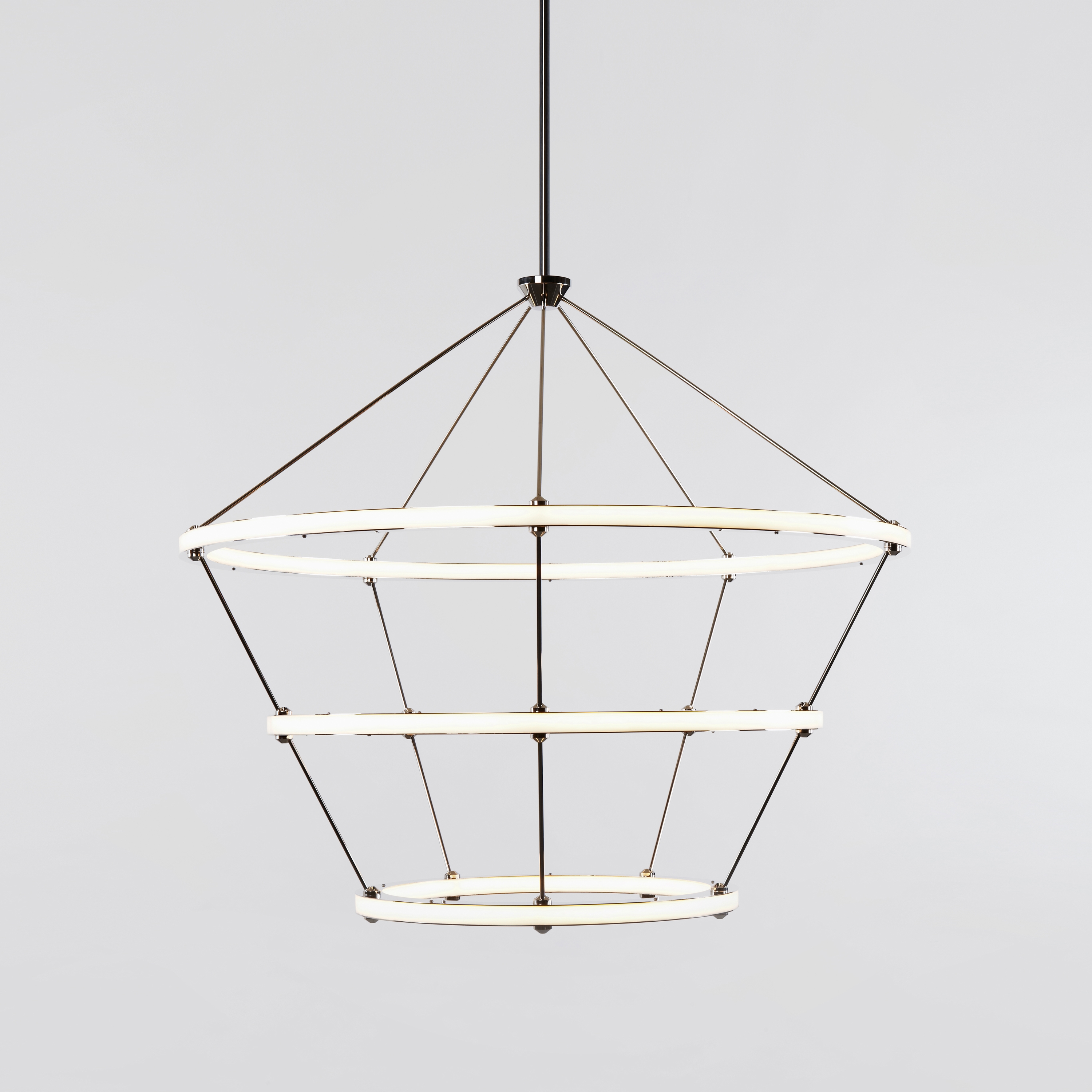 Display product Halo Chandelier - 3 Rings (Polished nickel) from manufacturer Roll & Hill