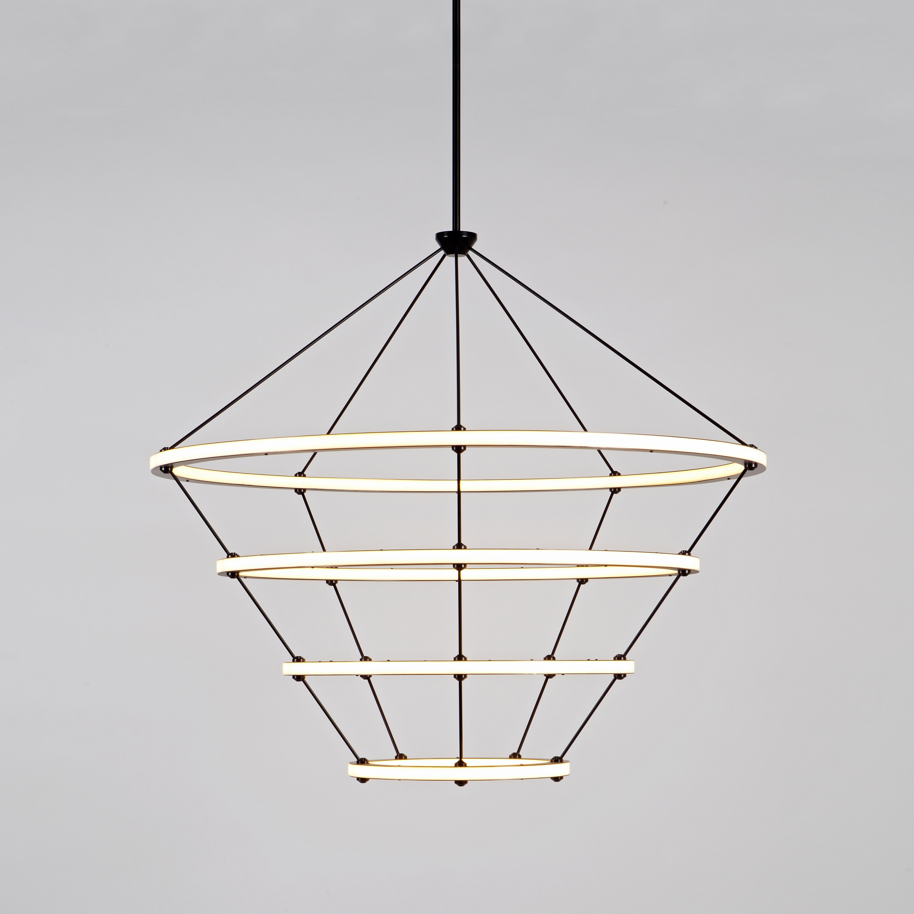 Halo Chandelier - 4 Rings (Black)